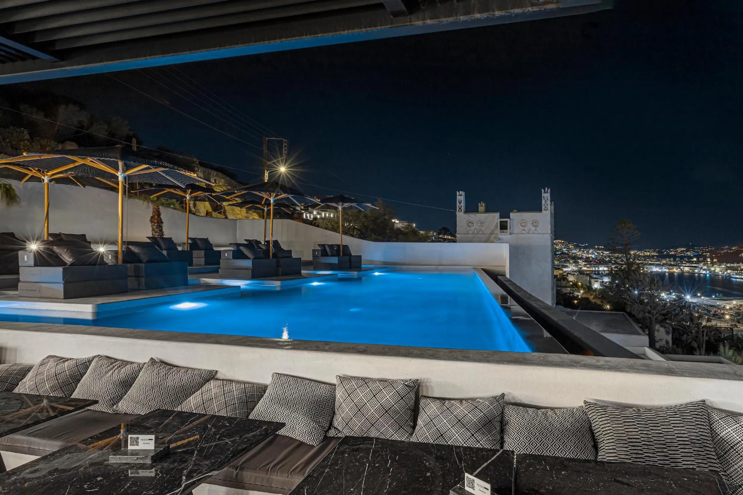 Pool view in Tagoo Black Mykonos
