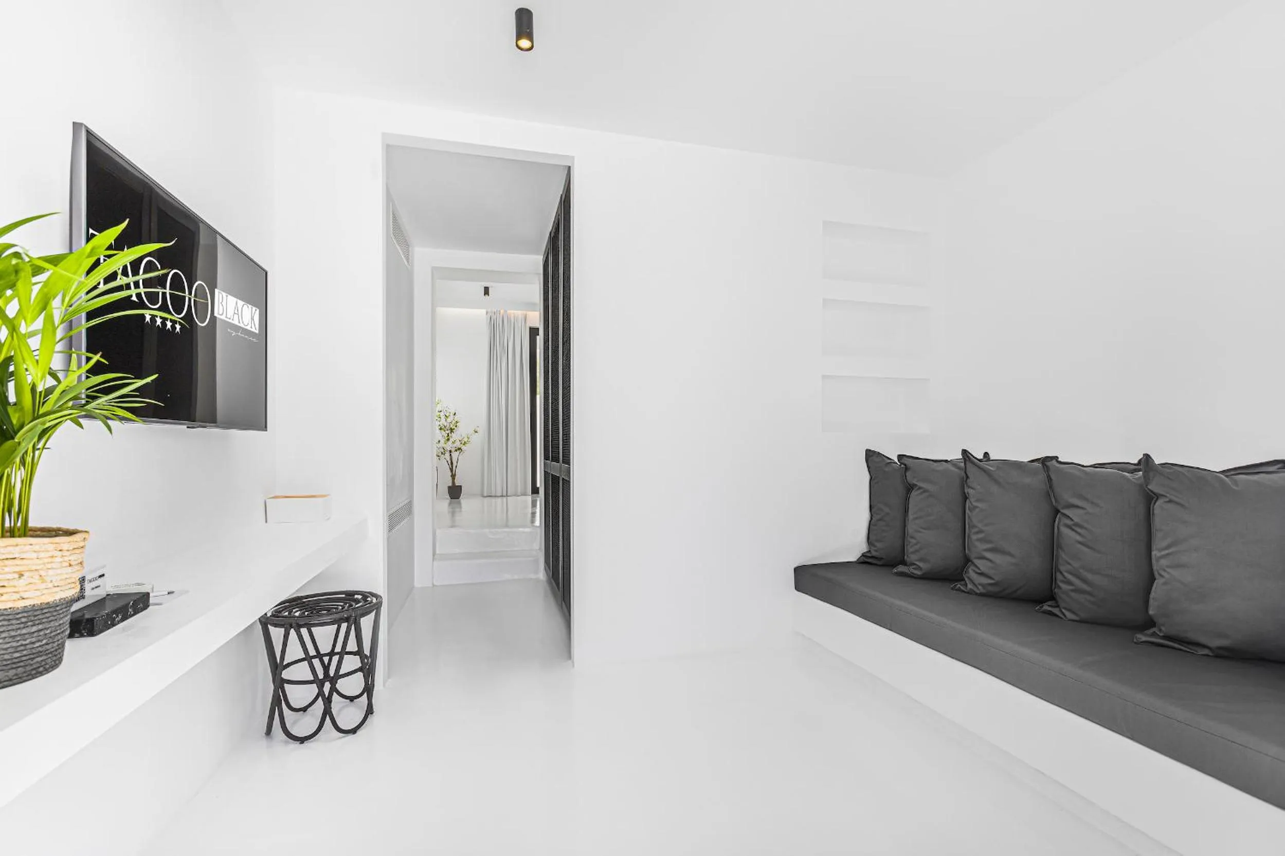 Seating area in Tagoo Black Mykonos