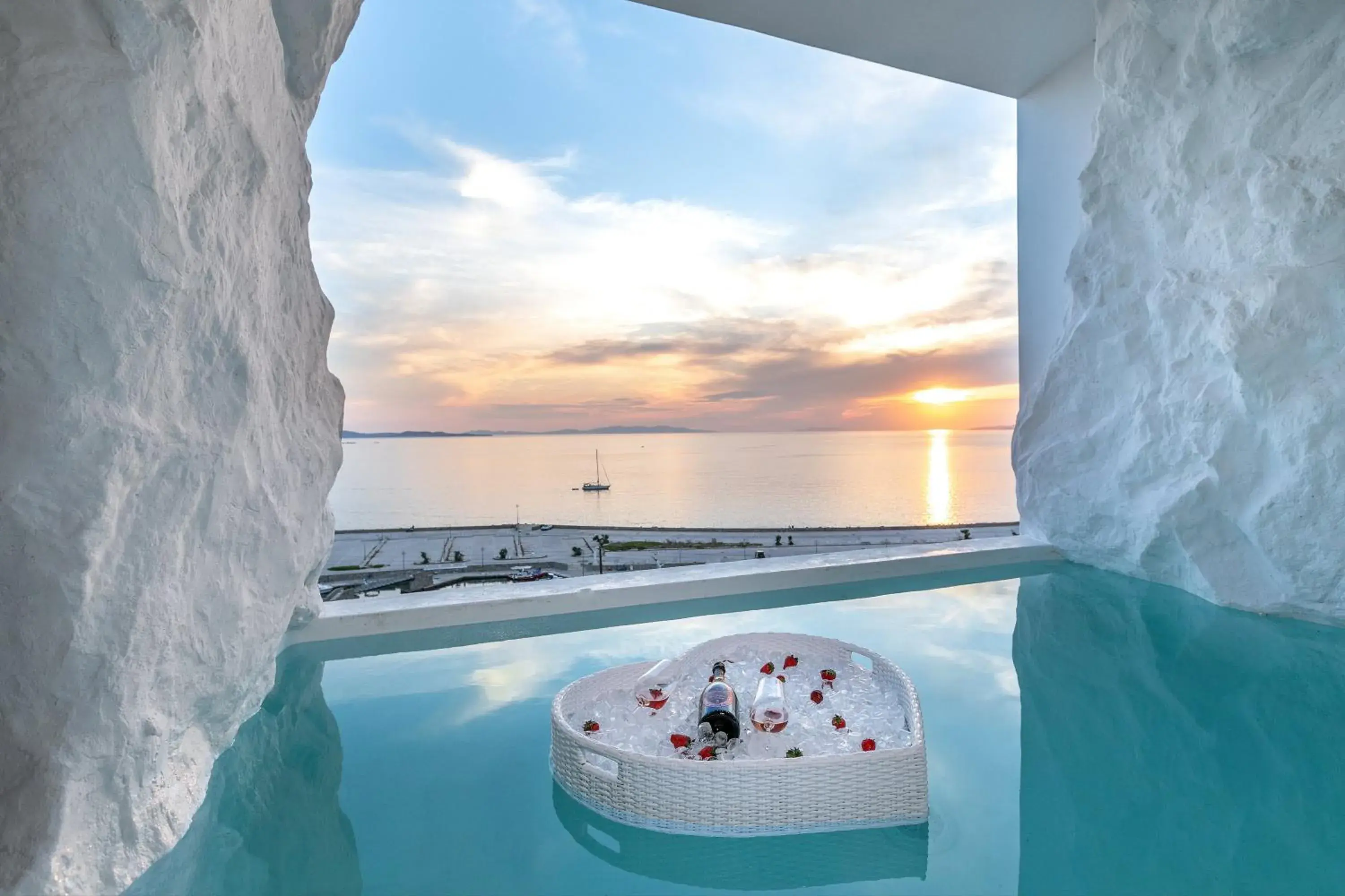 Deluxe Double Room with Private Cave Pool in Tagoo Black Mykonos Deluxe Double Room with Private Cave Pool in Tagoo Black Mykonos