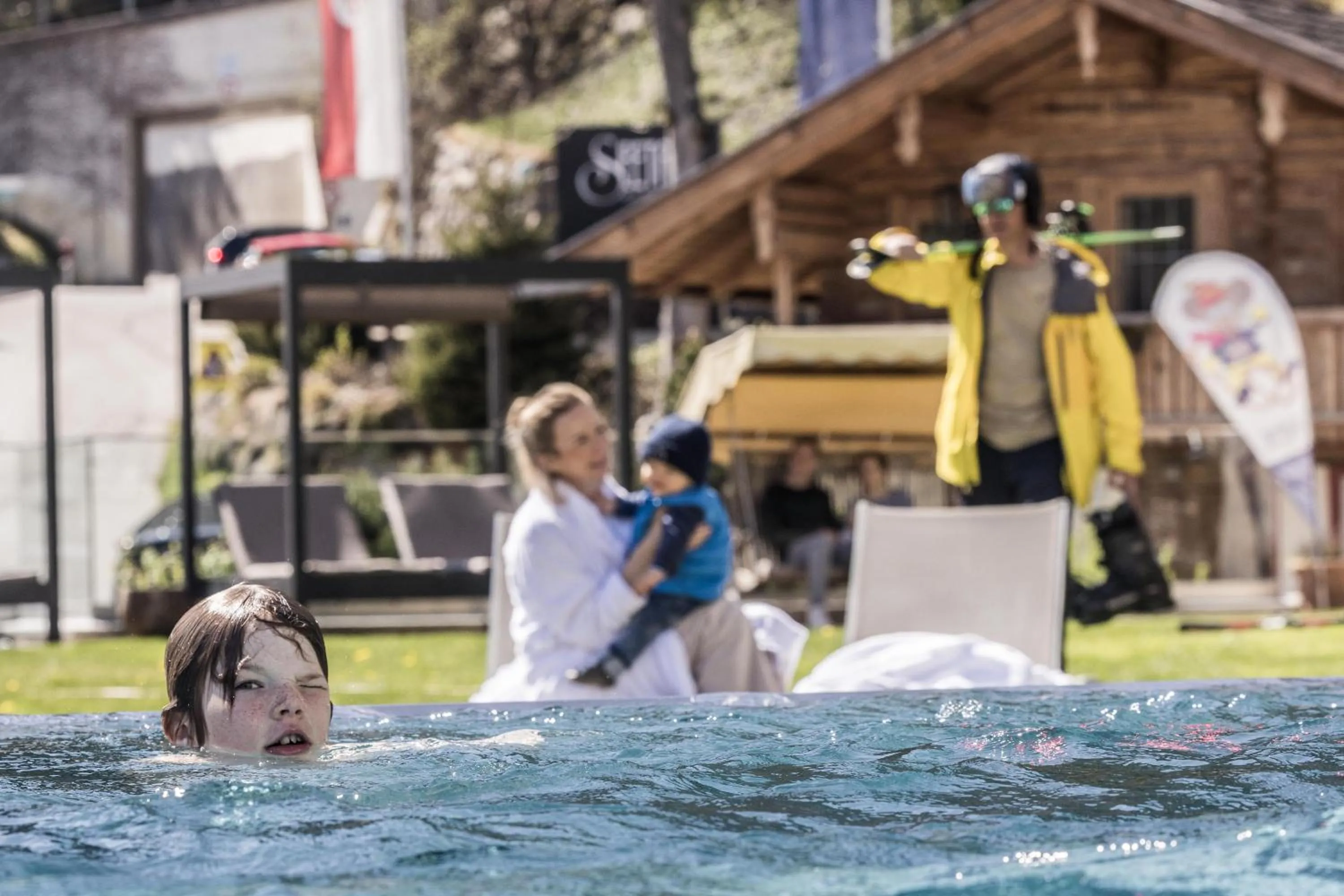 Pool view in Alpin Family Resort Seetal