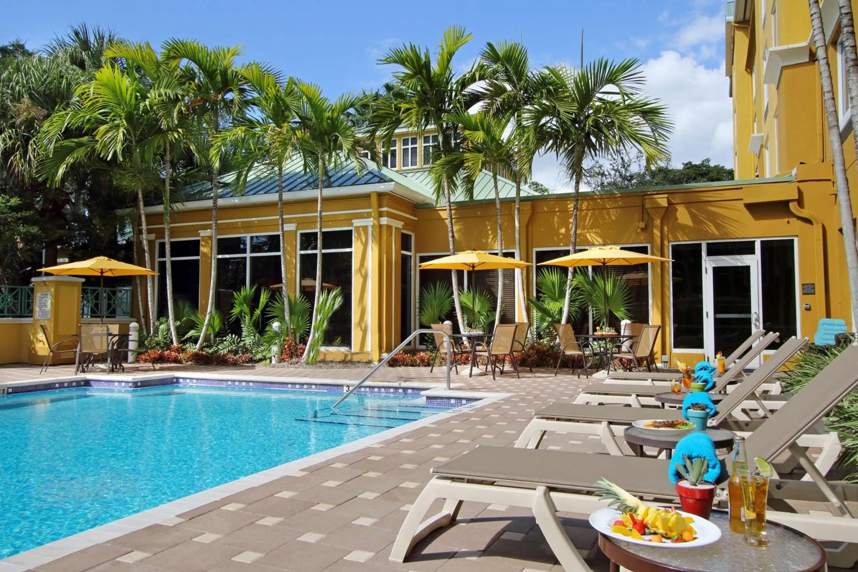 Pool view in Hilton Garden Inn Ft. Lauderdale Airport-Cruise Port