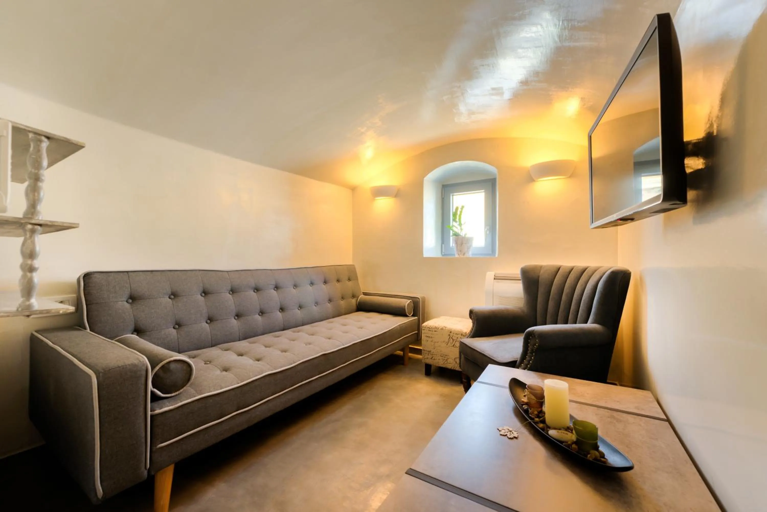 Living room in Pasithea Suites