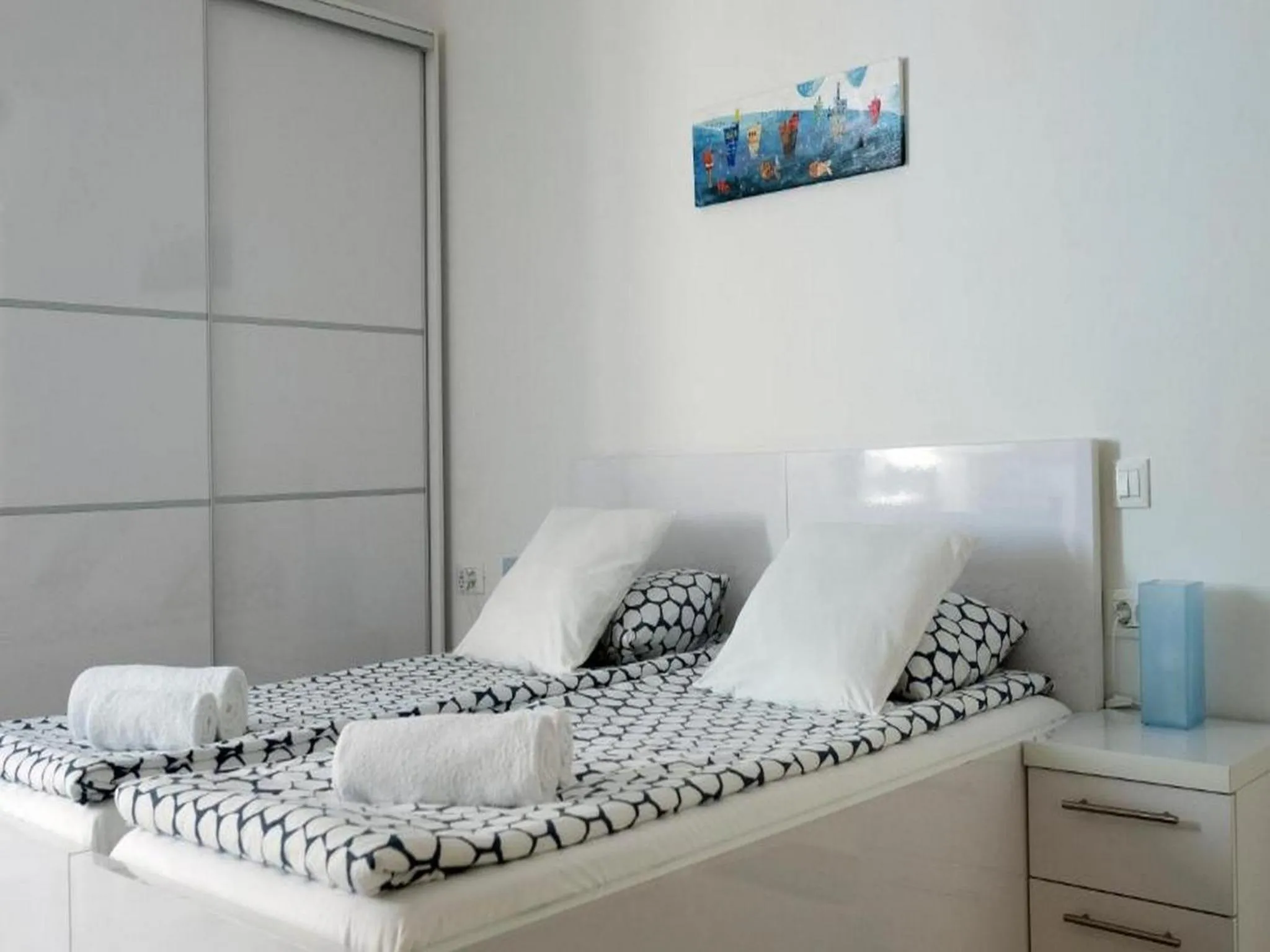 Bedroom, Bed in Apartments Blue Lavender