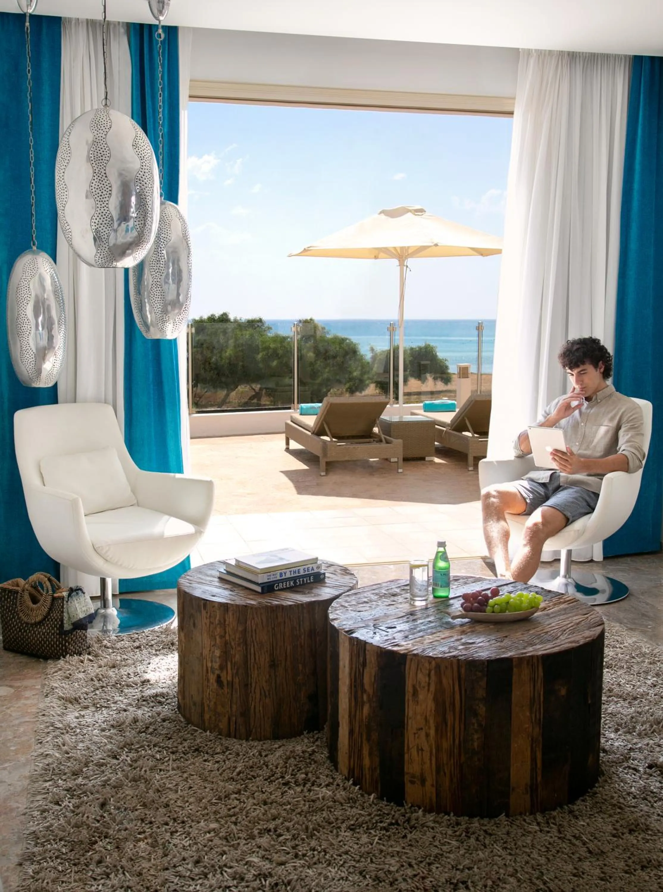 Living room in Althea Kalamies Luxury Villas