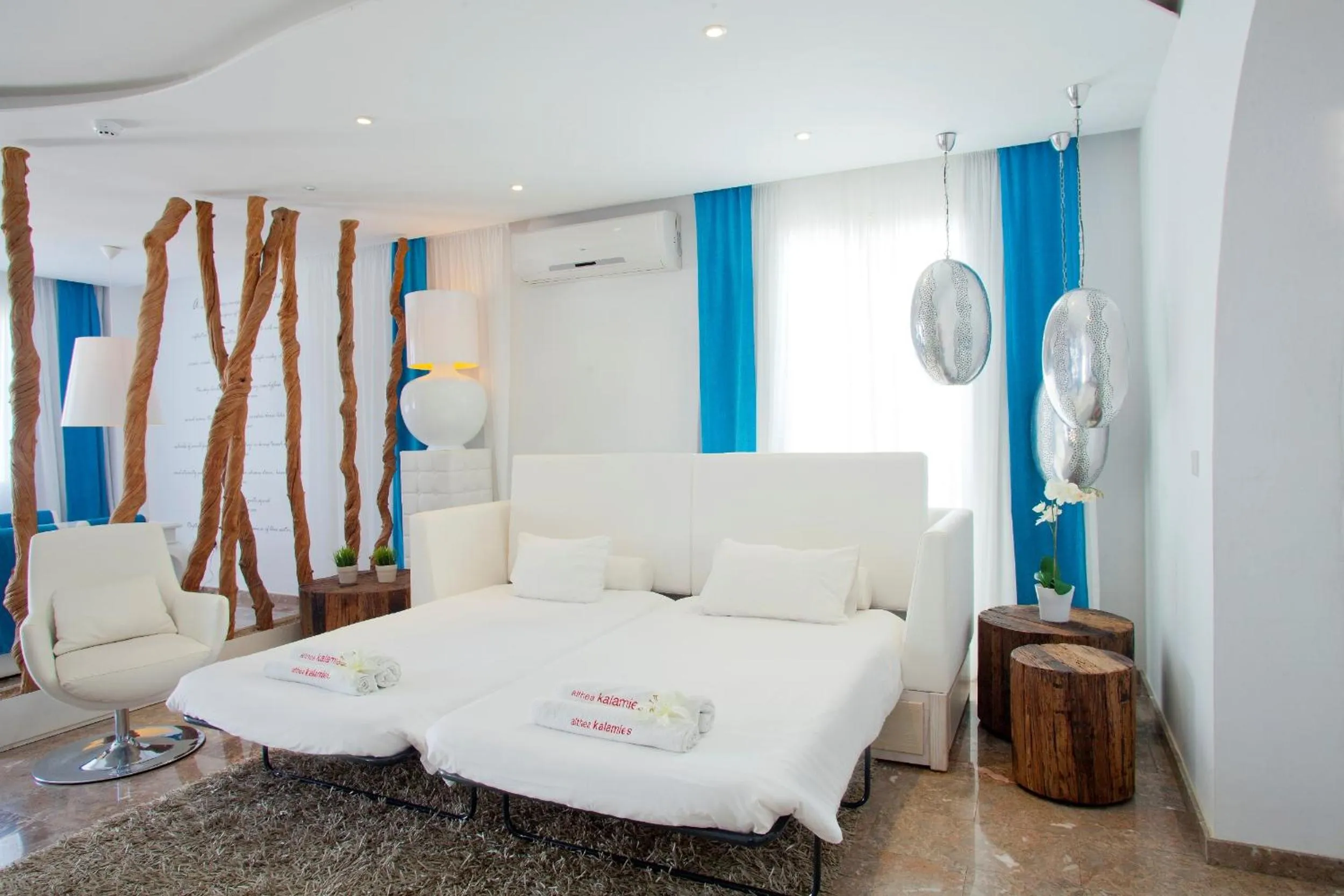 Bed in Althea Kalamies Luxury Villas