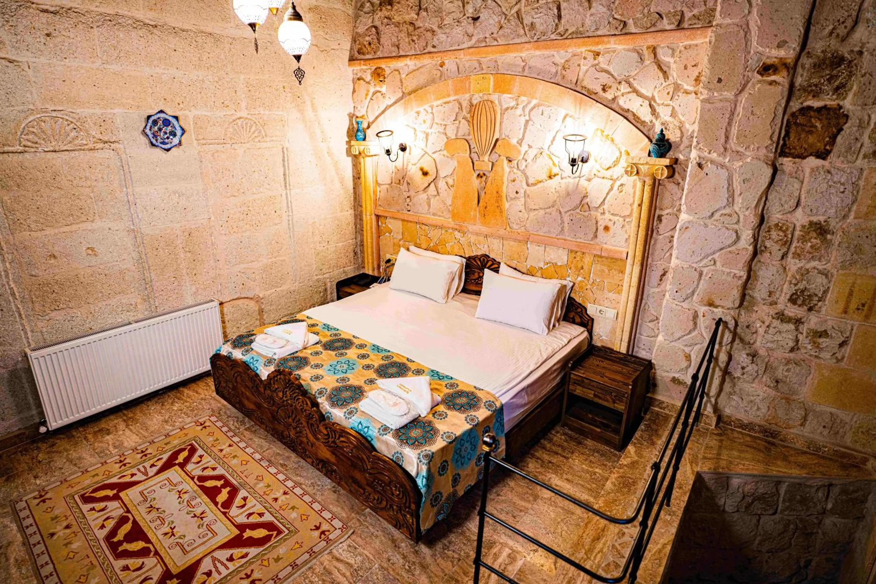 Bed in Cappadocia Caves Hotel
