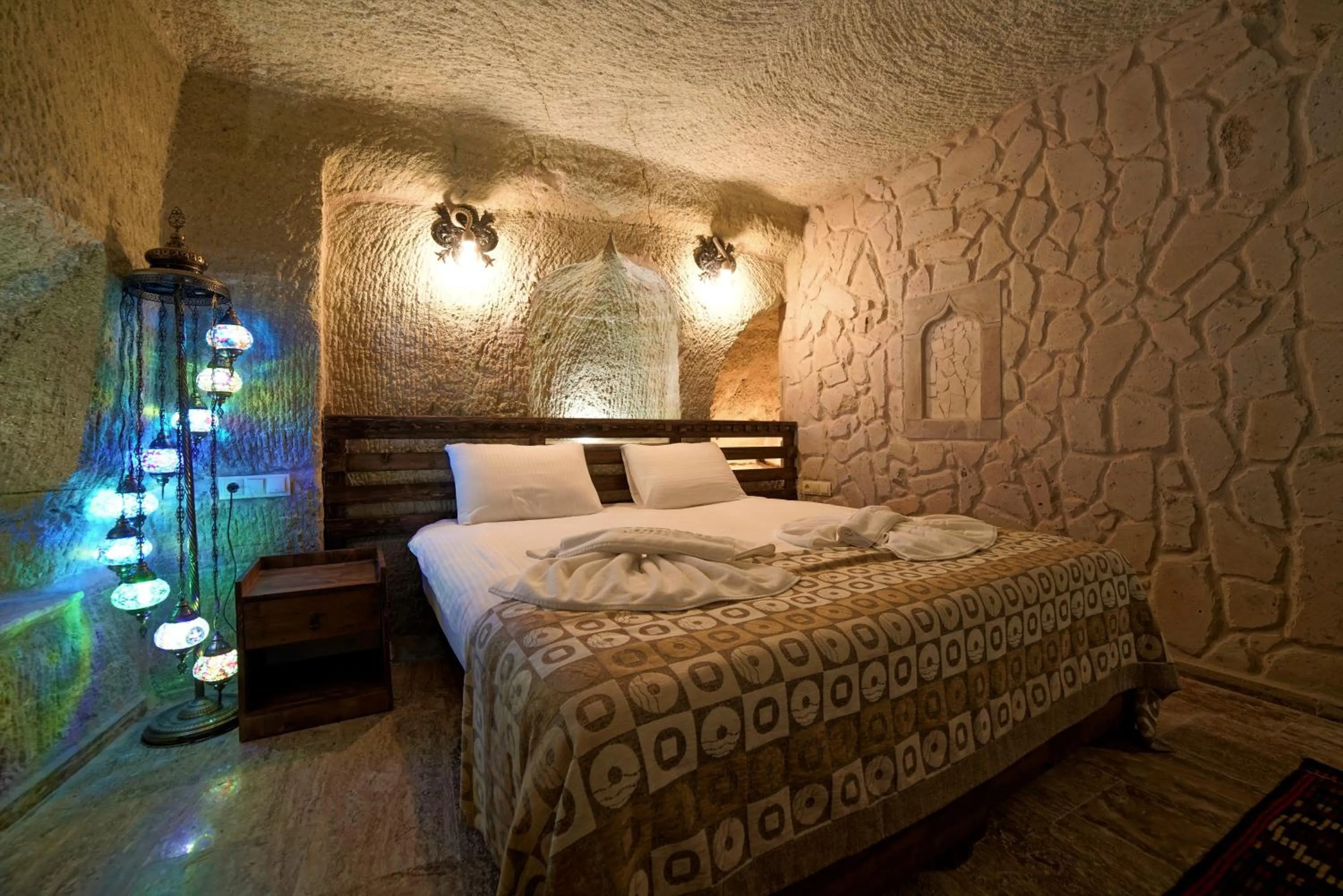 Bed in Cappadocia Caves Hotel