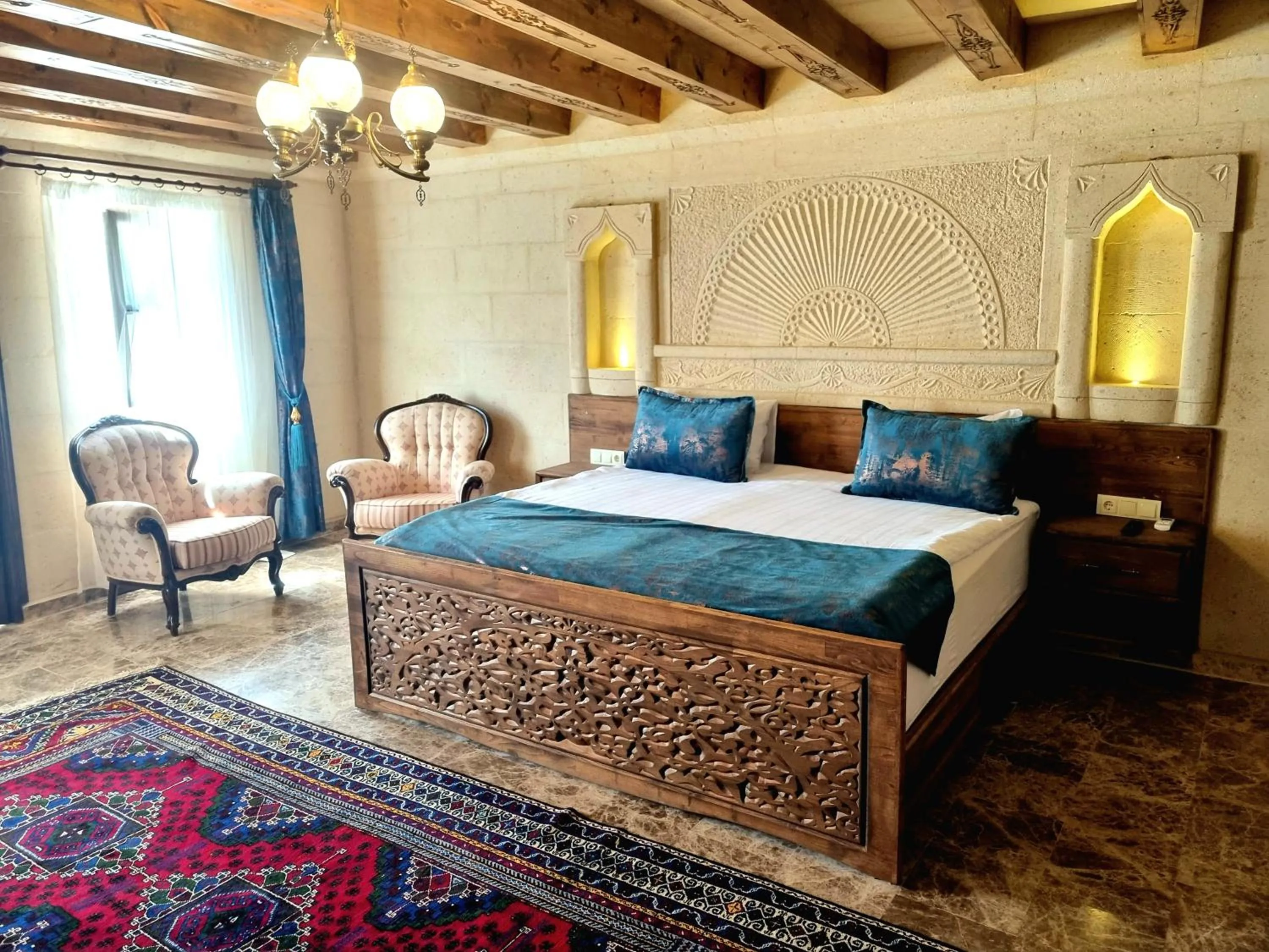 Bed in Cappadocia Caves Hotel