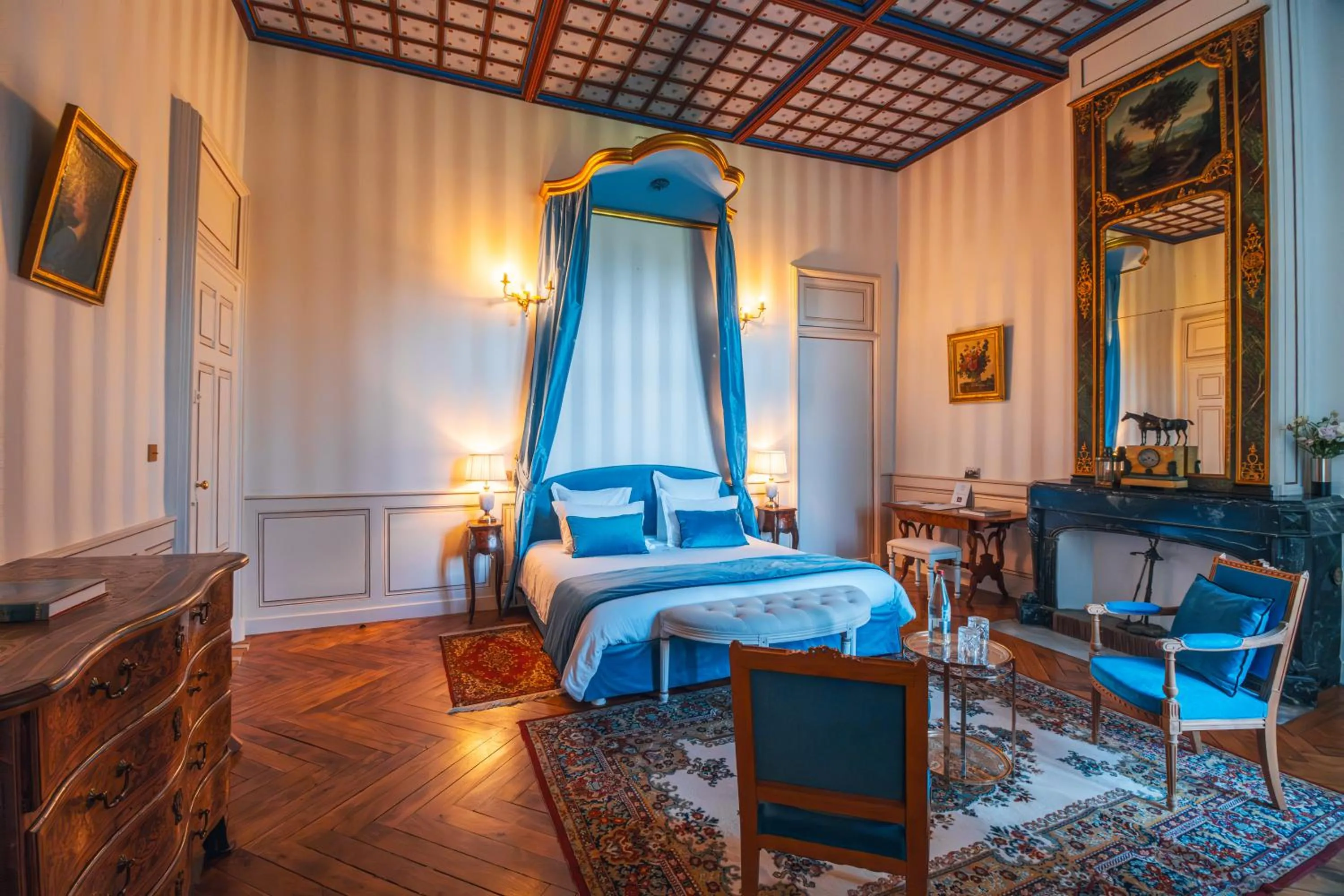 Living room, Bed in Château de Thorens