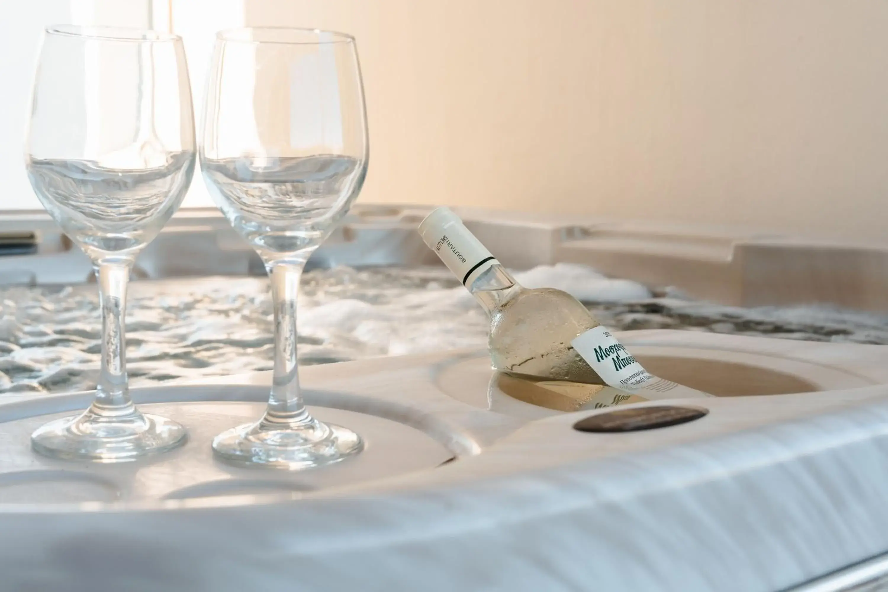 Patio, Bed in Mitos Suites Patio, Bed in Mitos Suites