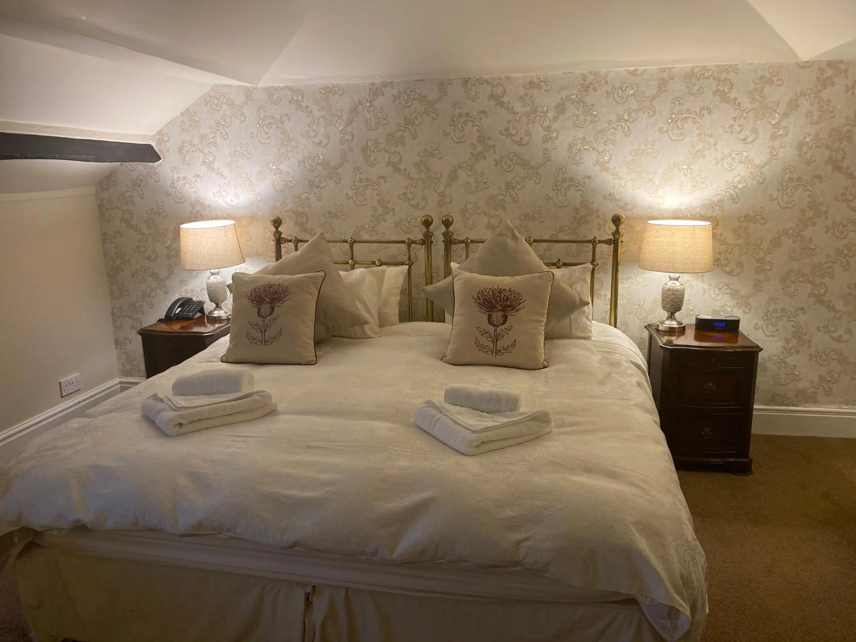 Bed in The Royal Oak Inn