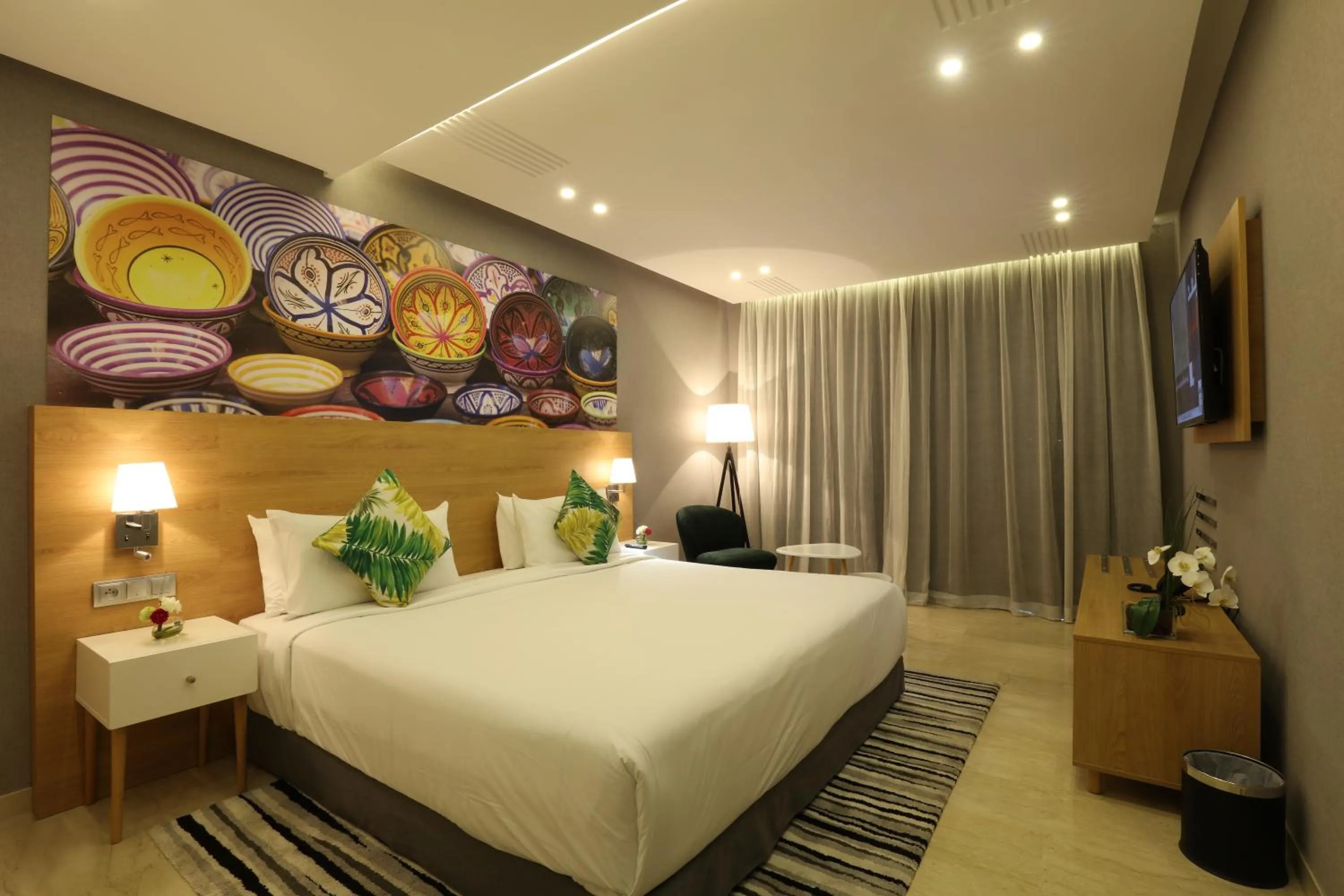 Bed in Mid Town Hotel Casablanca