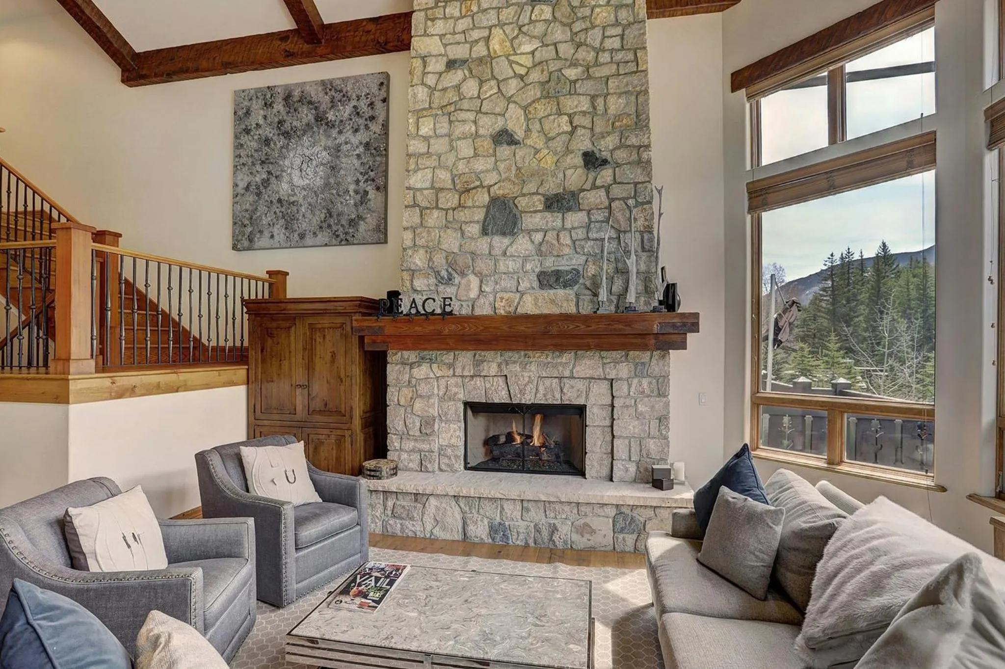 Living room in Legendary Lodging at the Ritz Carlton Residences Vail, A Vail Resorts Property