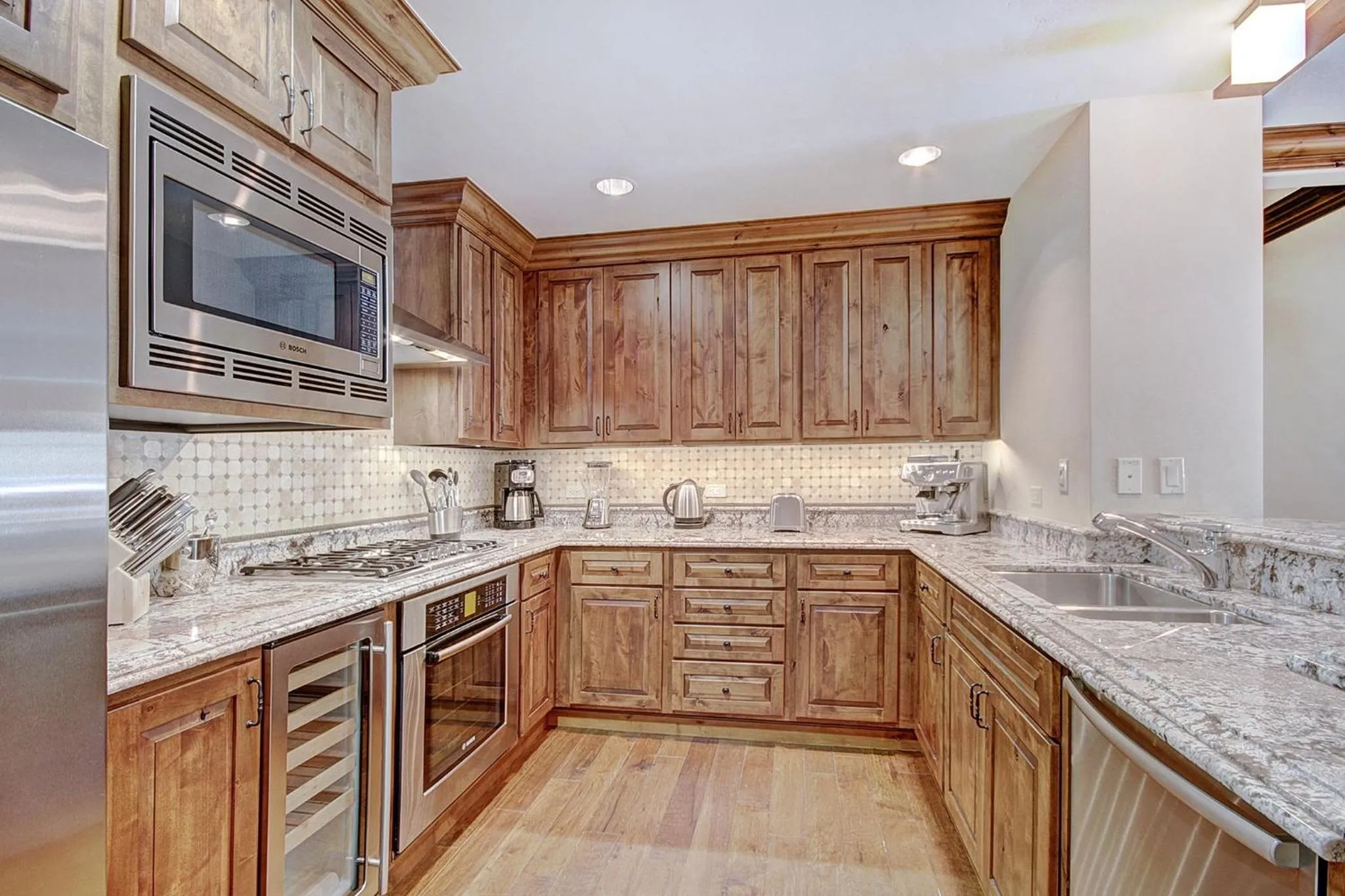 Communal kitchen in The Vail Collection at the Ritz Carlton Residences Vail