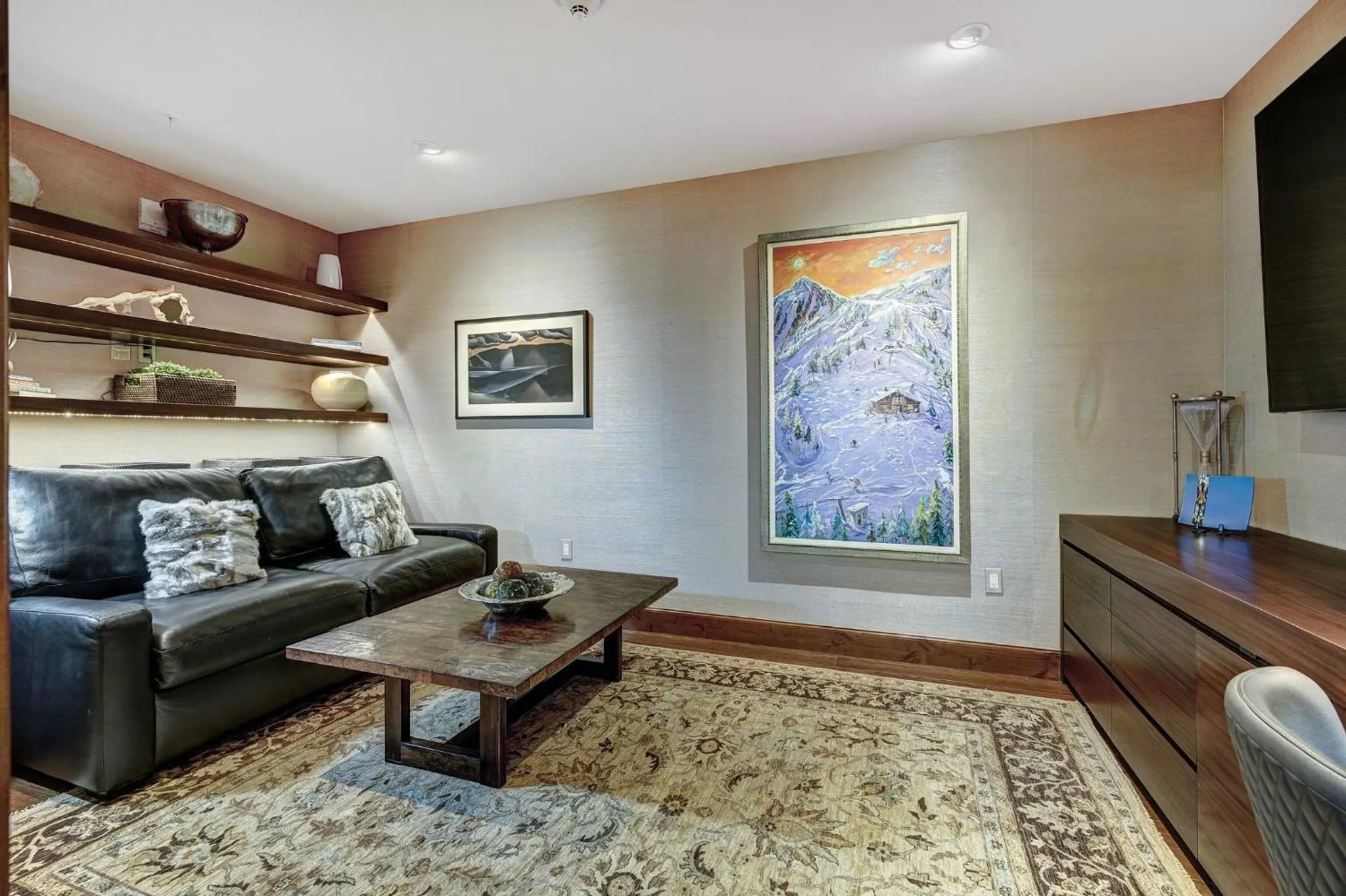 Living room in Legendary Lodging at the Ritz Carlton Residences Vail, A Vail Resorts Property