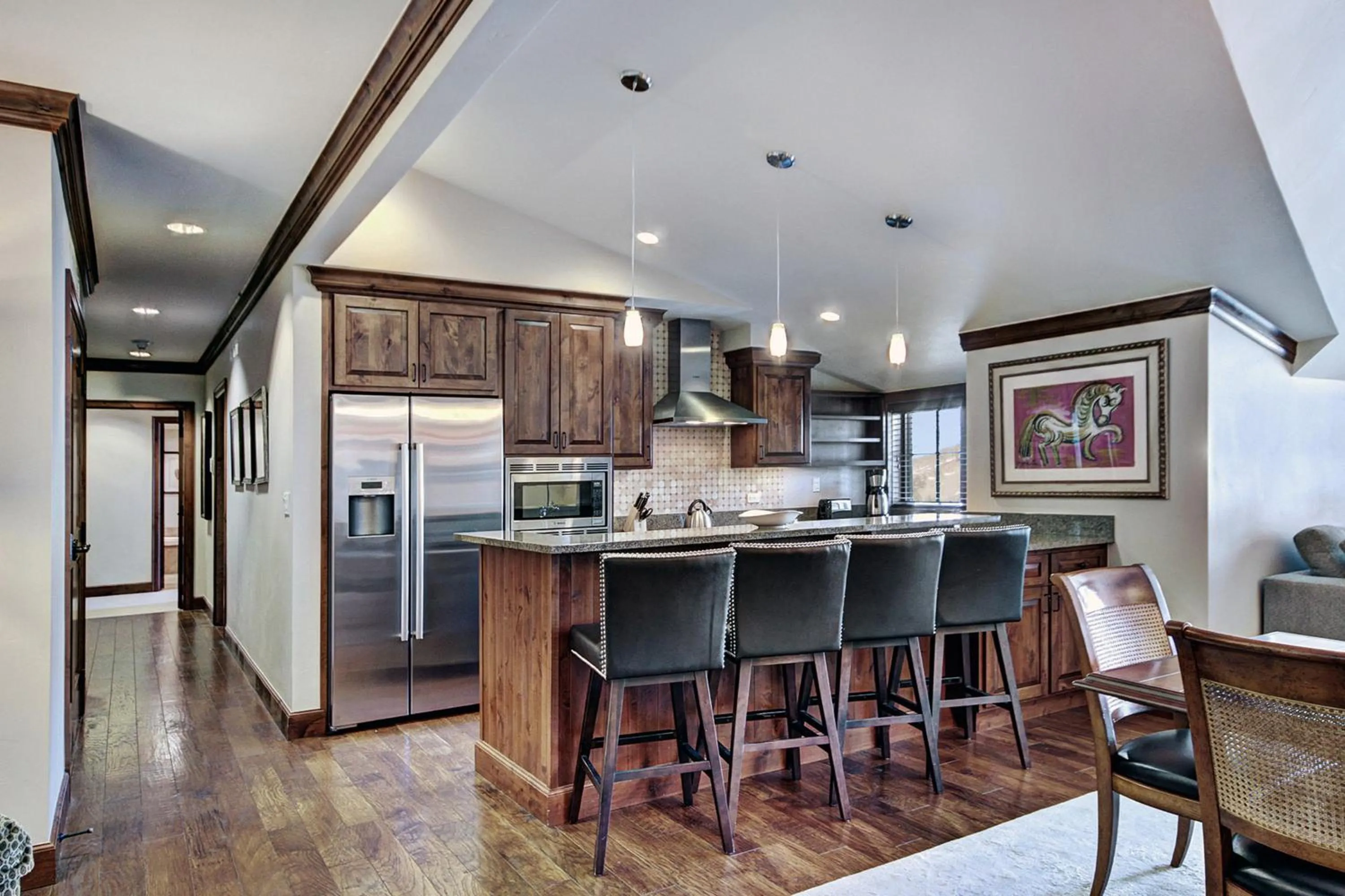 Communal kitchen in The Vail Collection at the Ritz Carlton Residences Vail
