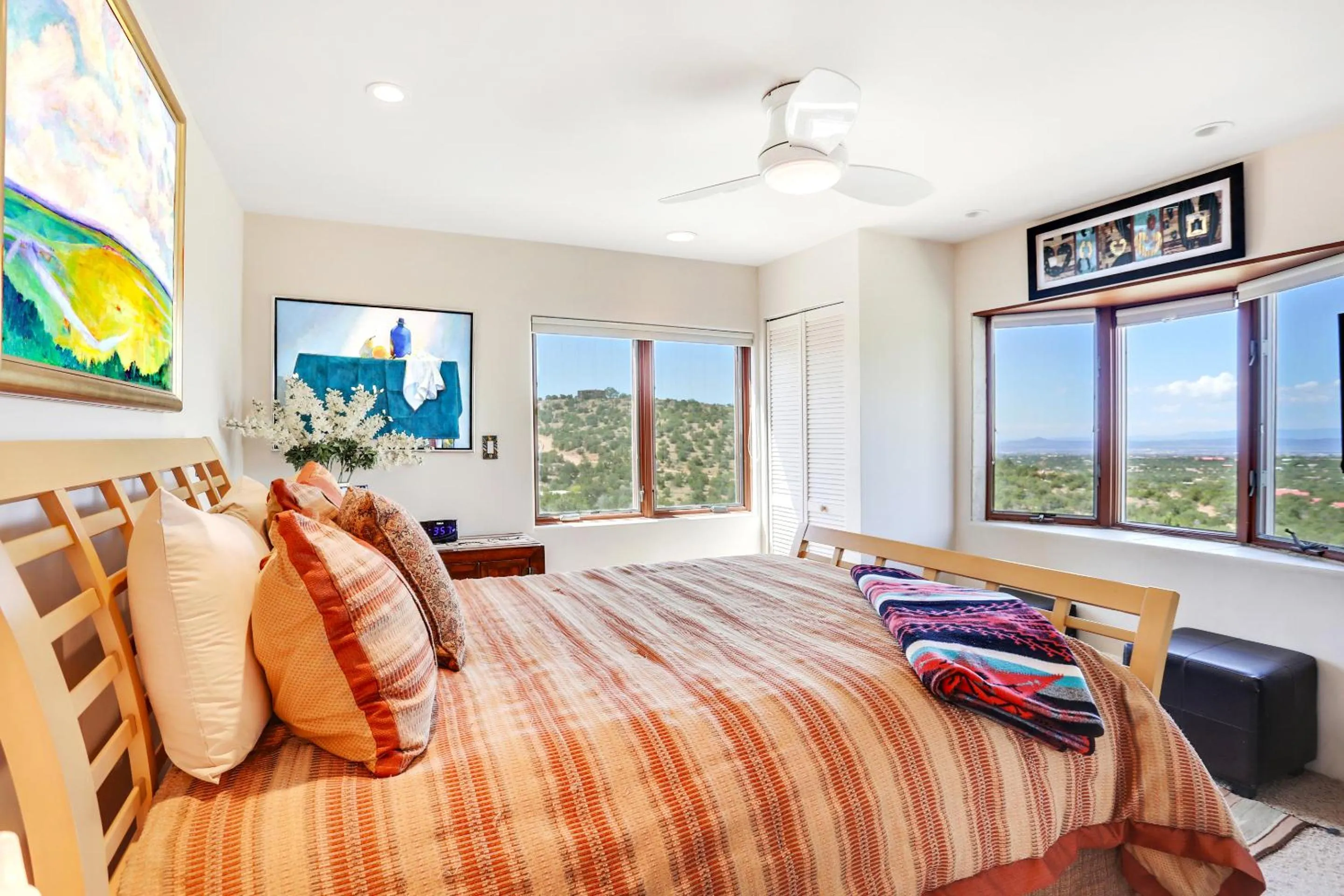 Bed in Sunlit Hills Art and Views