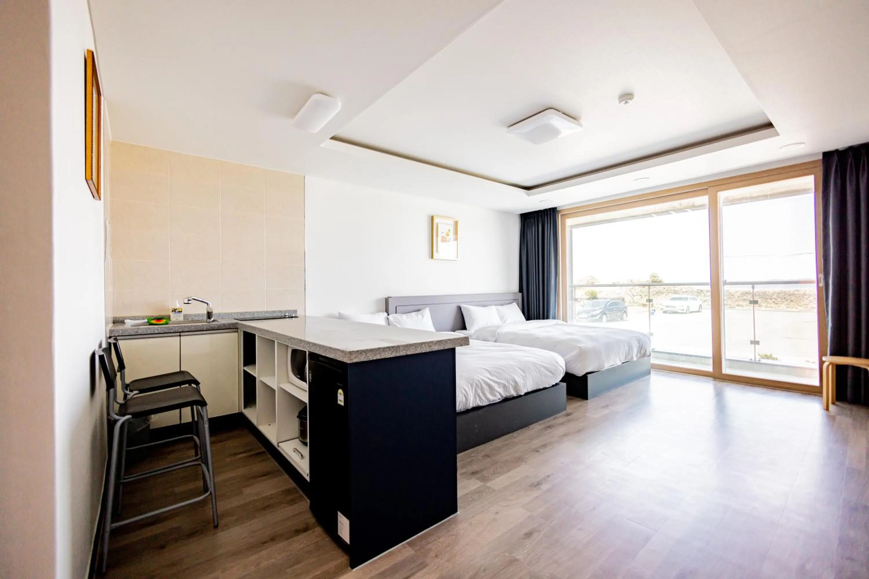 Bed in Jeju Arumdaun Resort