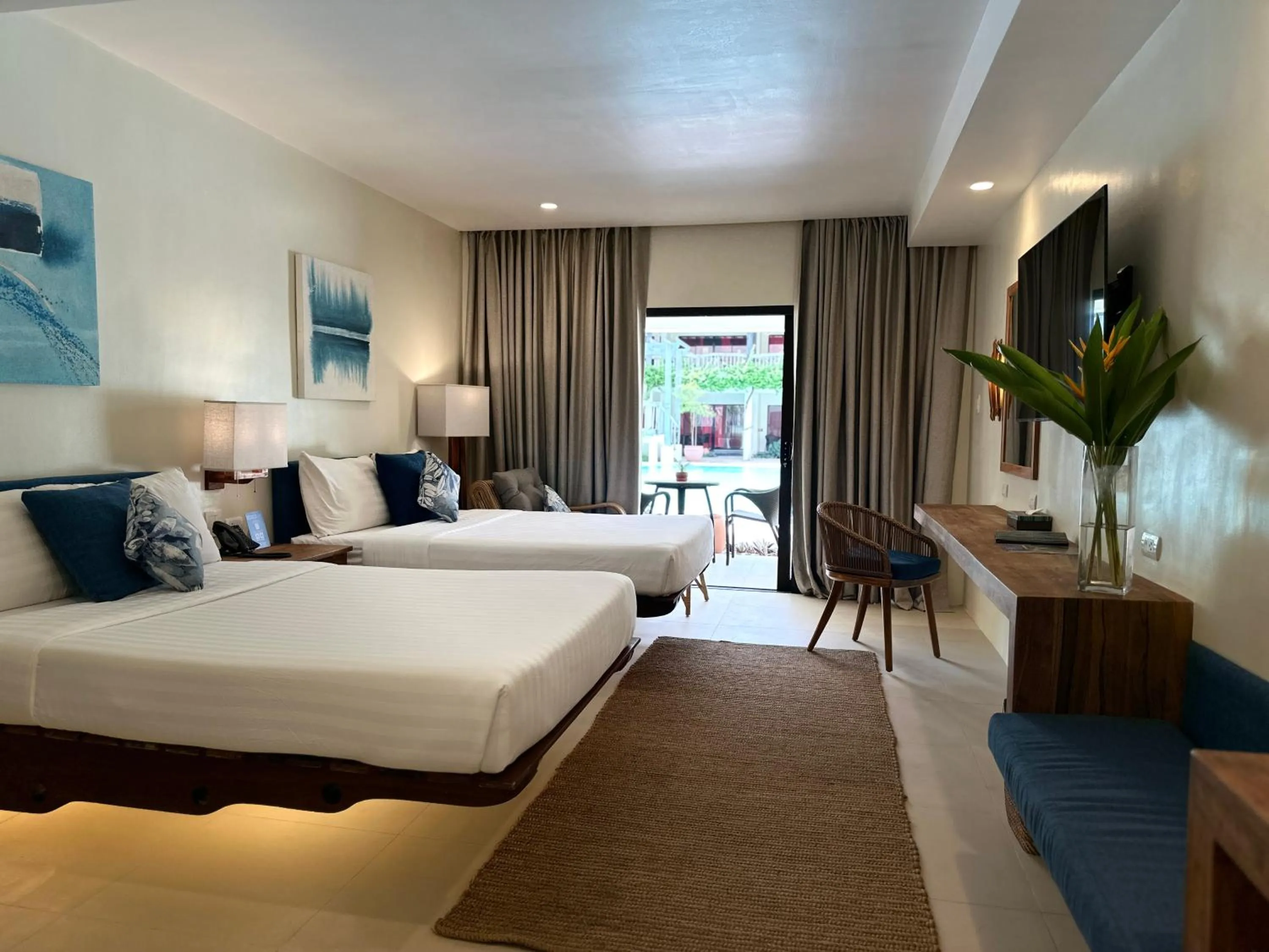 View (from property/room), Bed in Bluewater Panglao Beach Resort