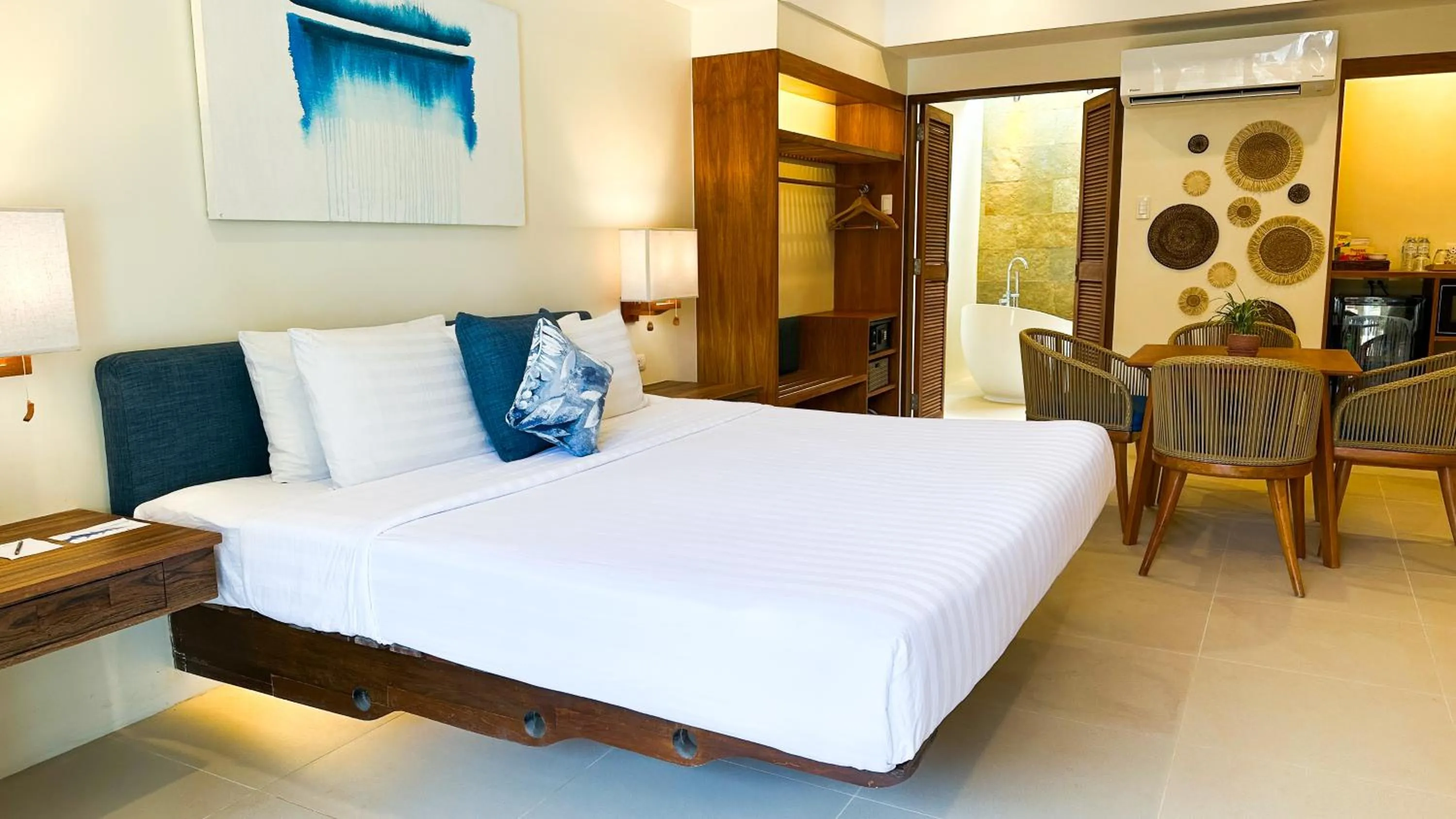 Bed in Bluewater Panglao Beach Resort