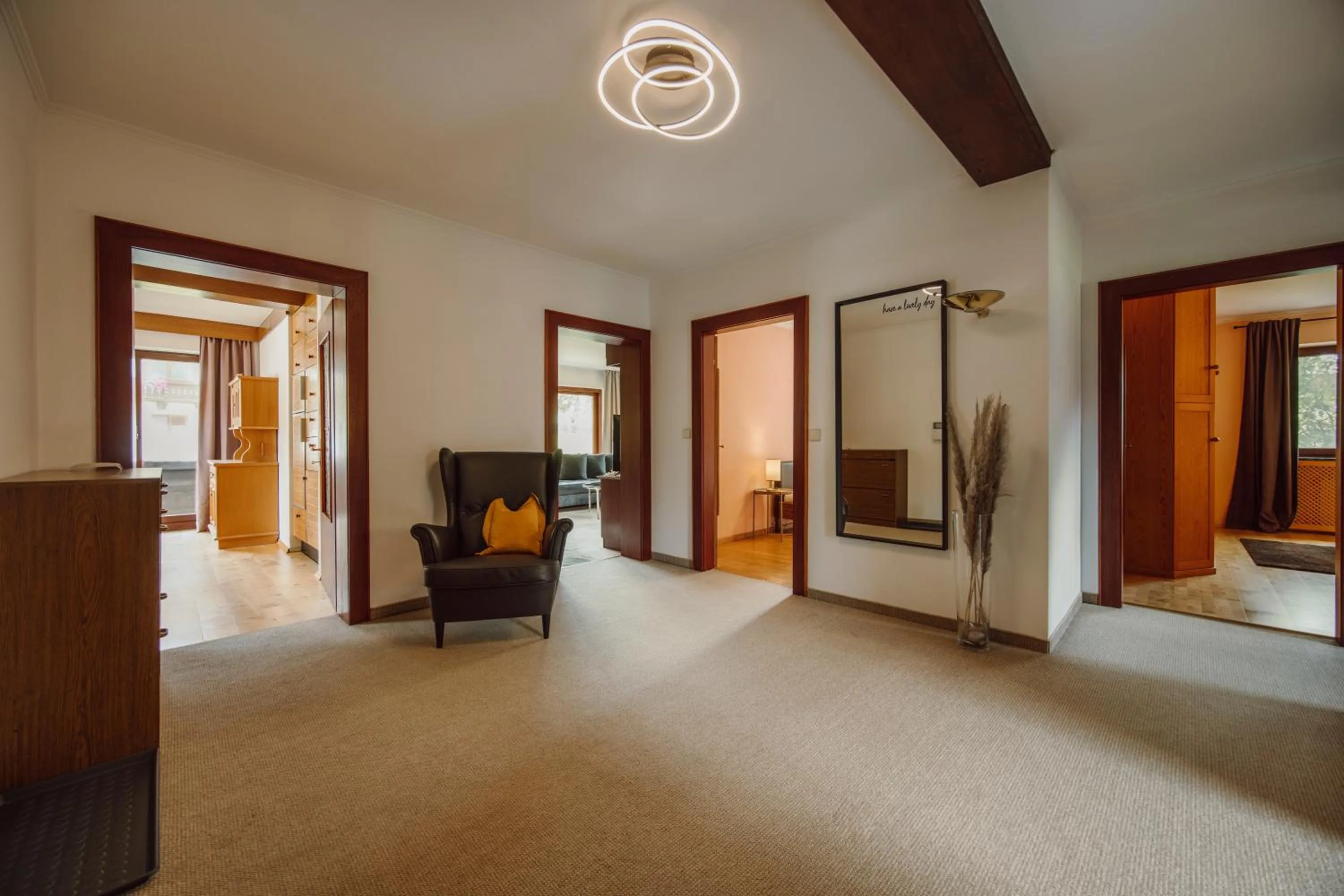Seating area, Bed in Lerchs Landhotel