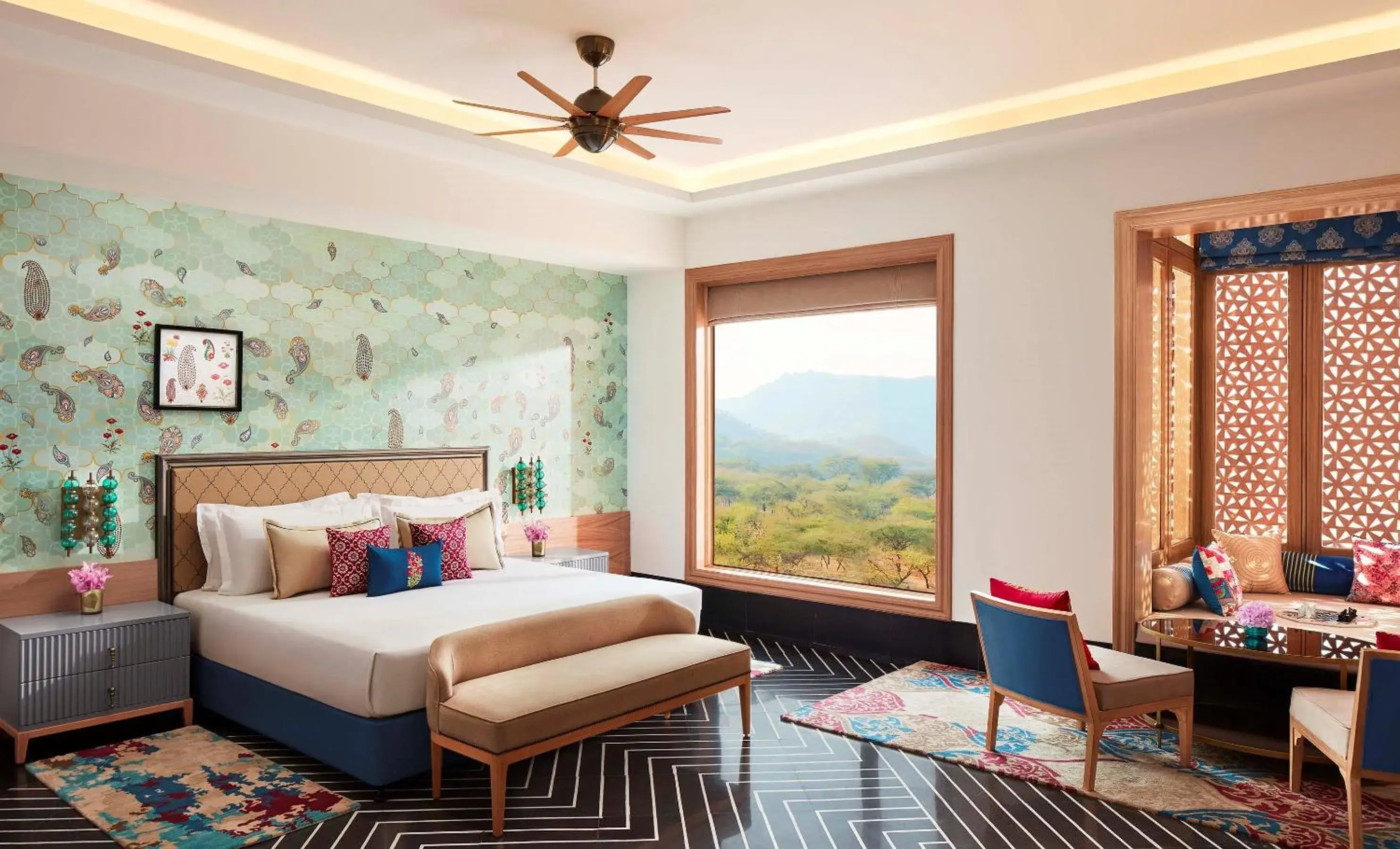 Mountain view, Bed in Taj Devi Ratn Resort & Spa, Jaipur Mountain view, Bed in Taj Devi Ratn Resort & Spa, Jaipur