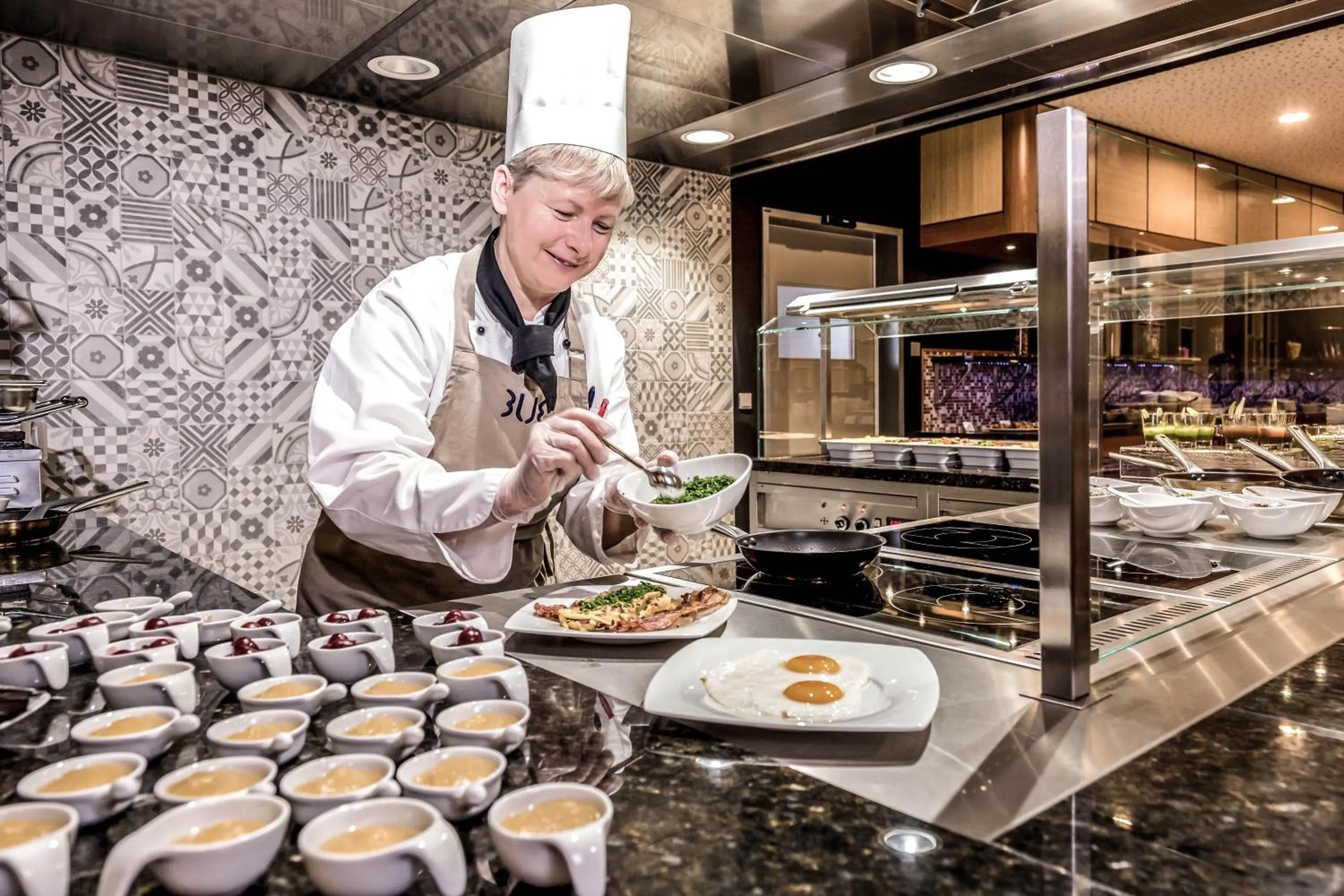 Buffet breakfast in Seehotel Fleesensee