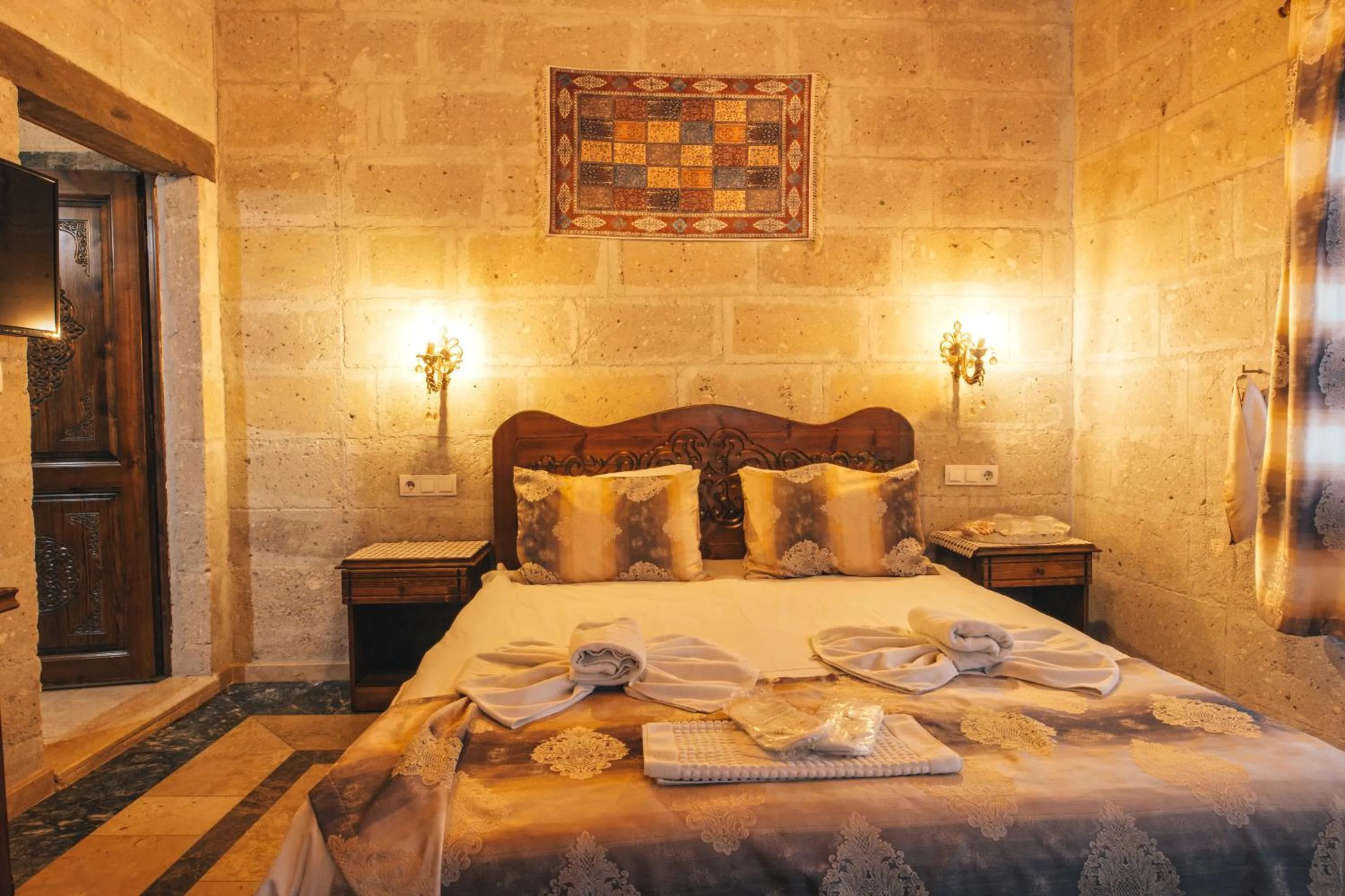 Bed in Goreme Valley Cave House