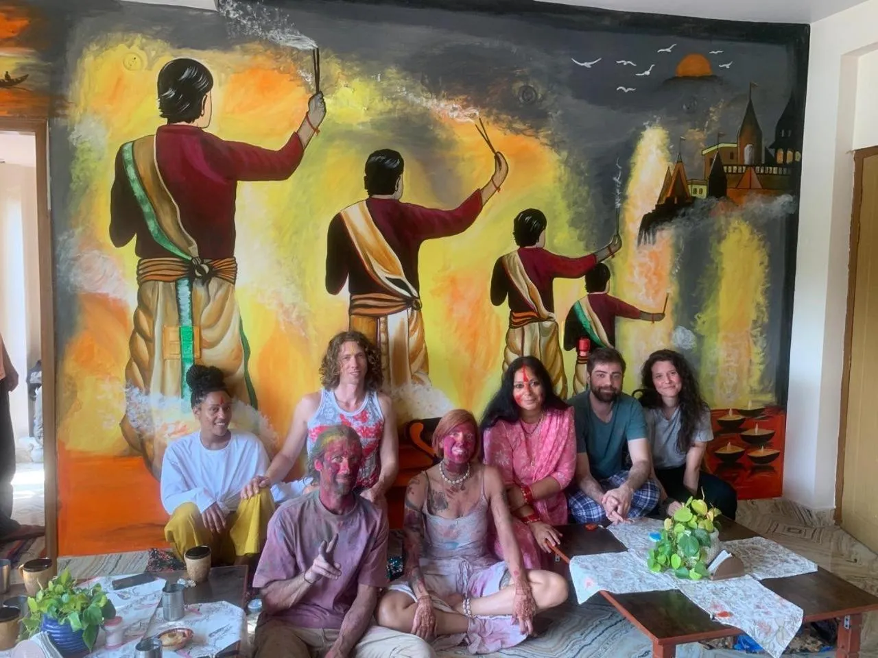 group of guests in Rudram Hotel Yoga & Ayurveda Retreat