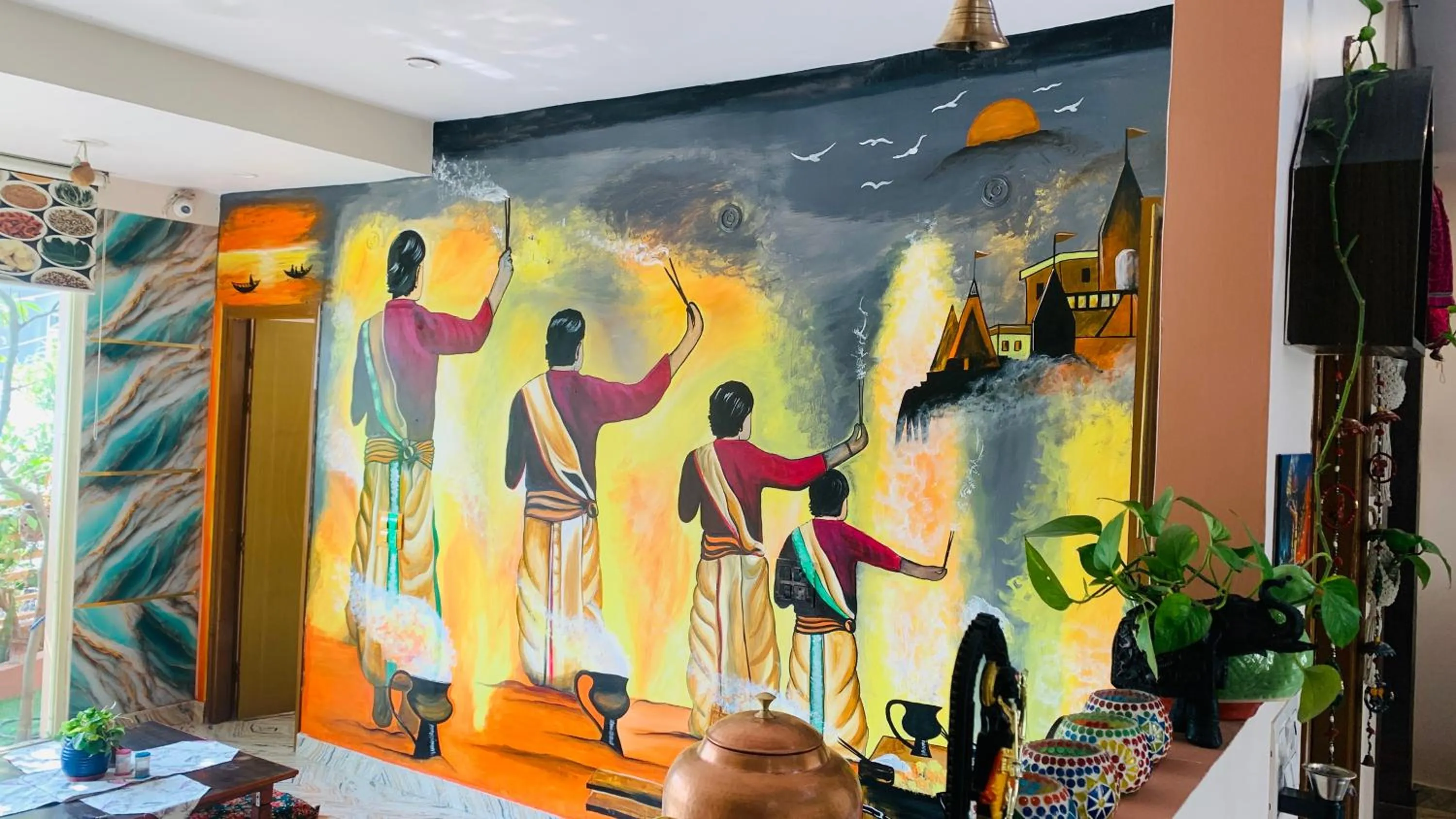 Decorative detail in Rudram Hotel Yoga & Ayurveda Retreat