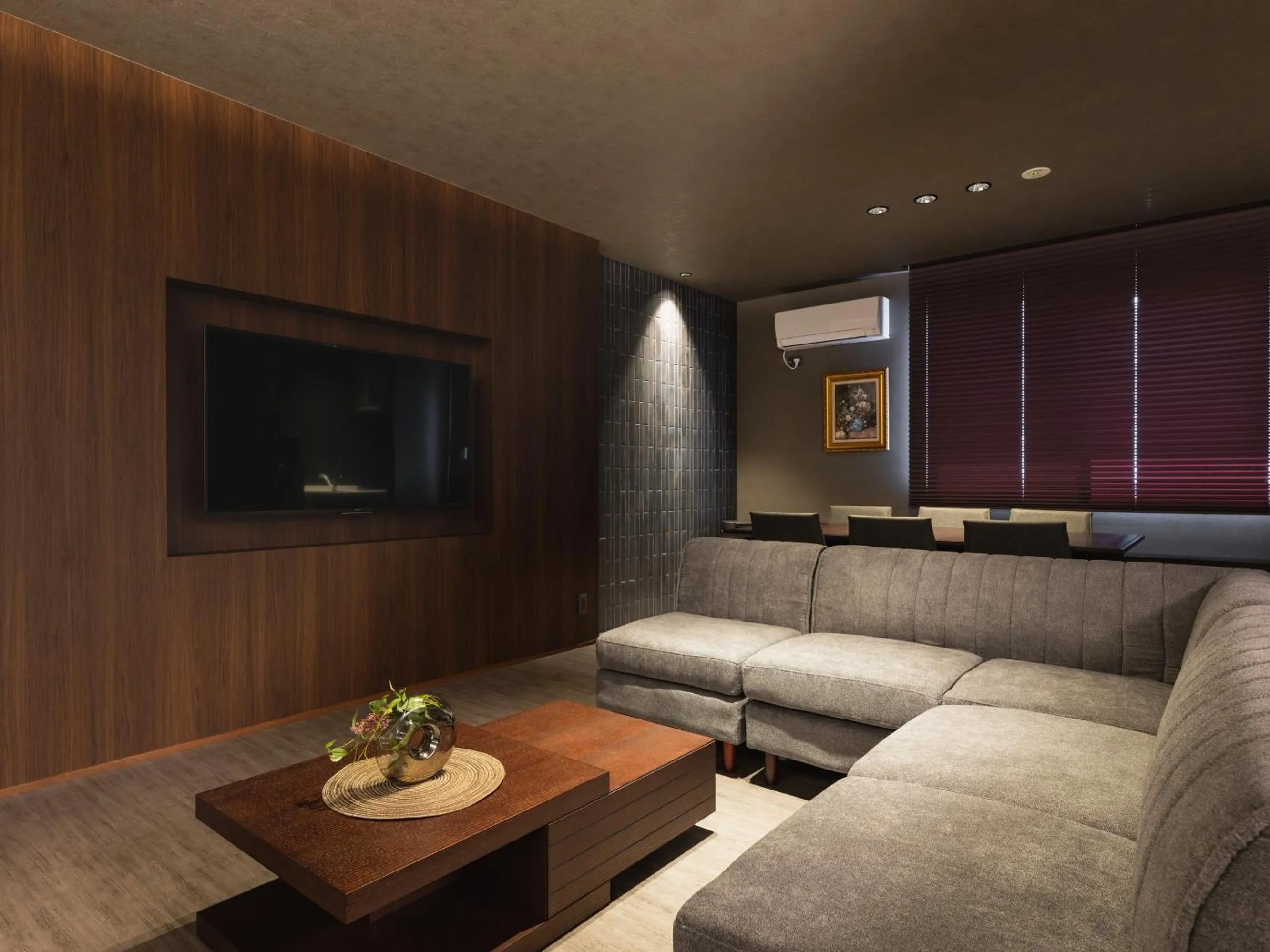 Living room in GRAND BASE Beppu Ekimae