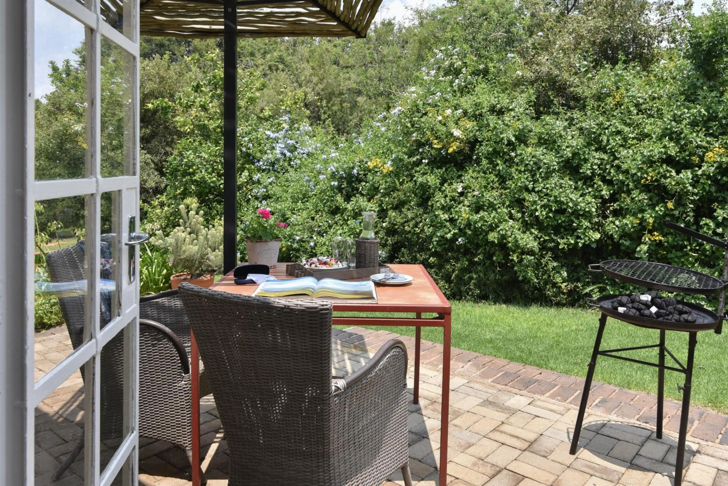 Garden view in Random Harvest Country Cottages