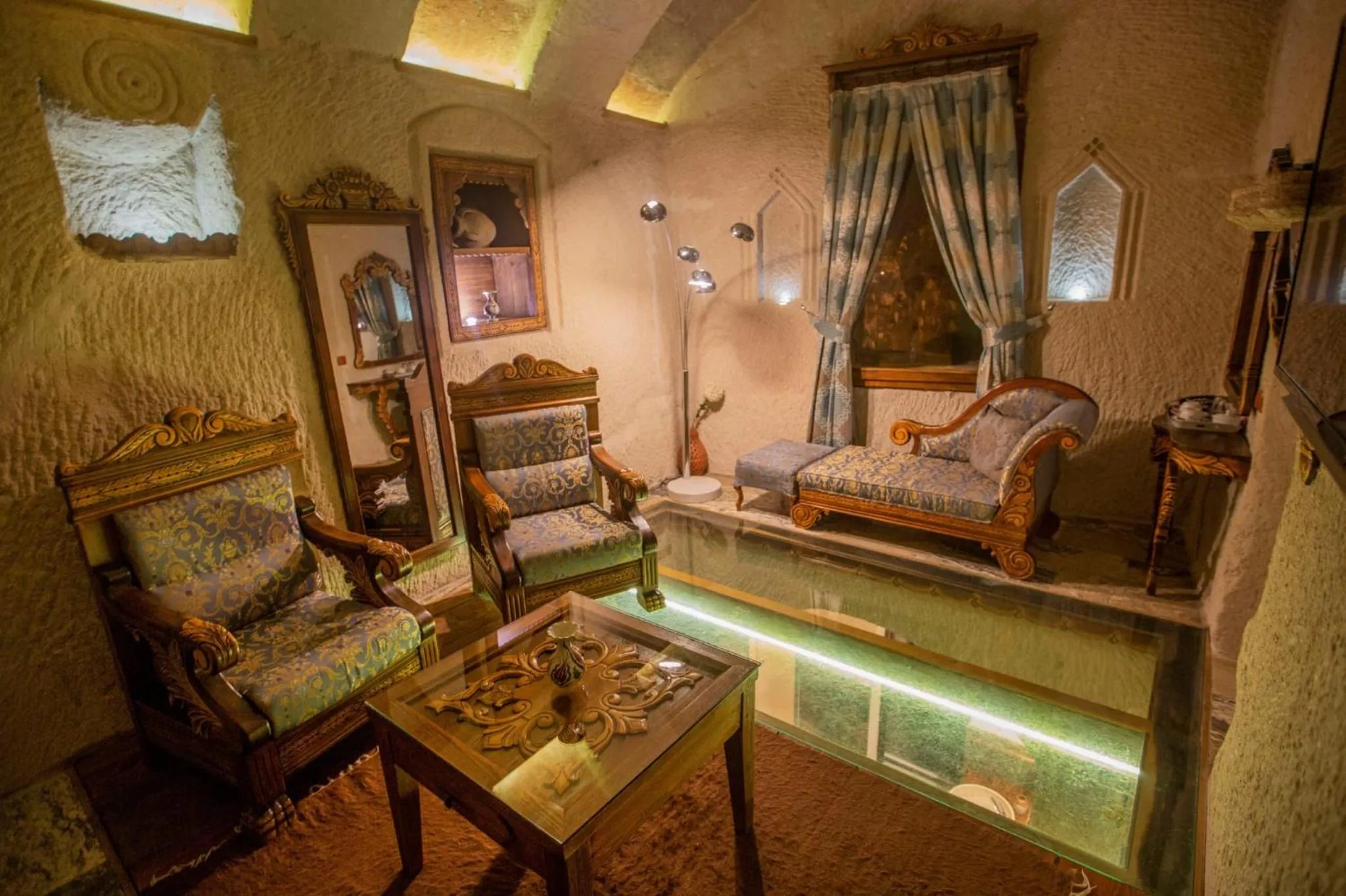 Bed in Hermes Cave Hotel