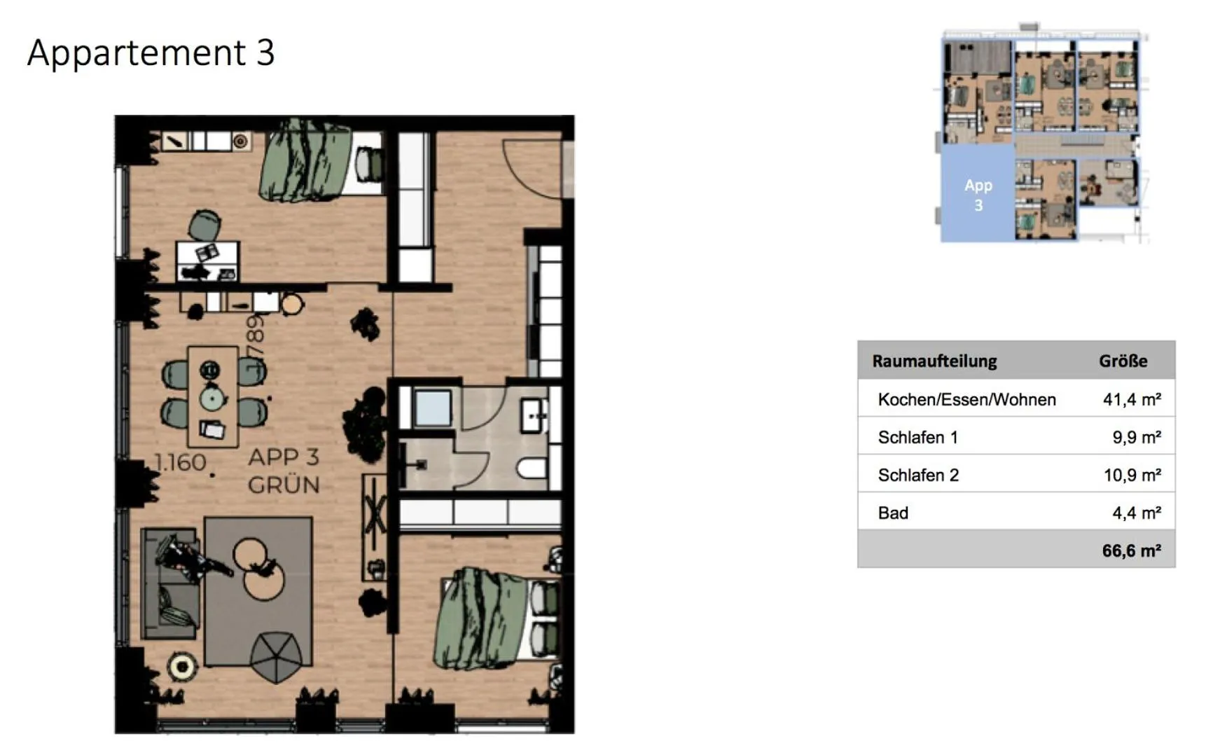 Floor plan in Boardinghome Oldenburg