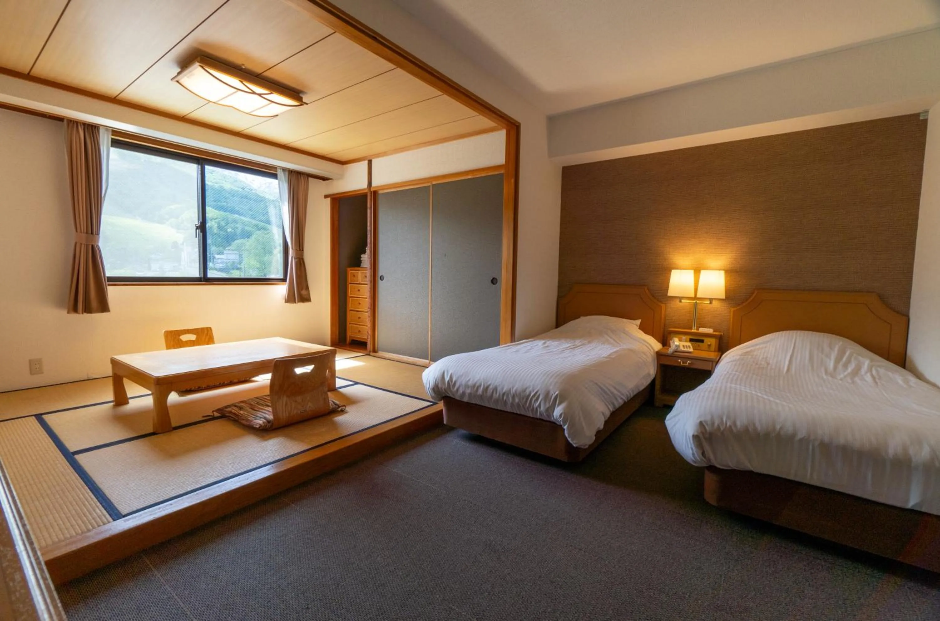 View (from property/room), Bed in Hakuba Panorama Hotel