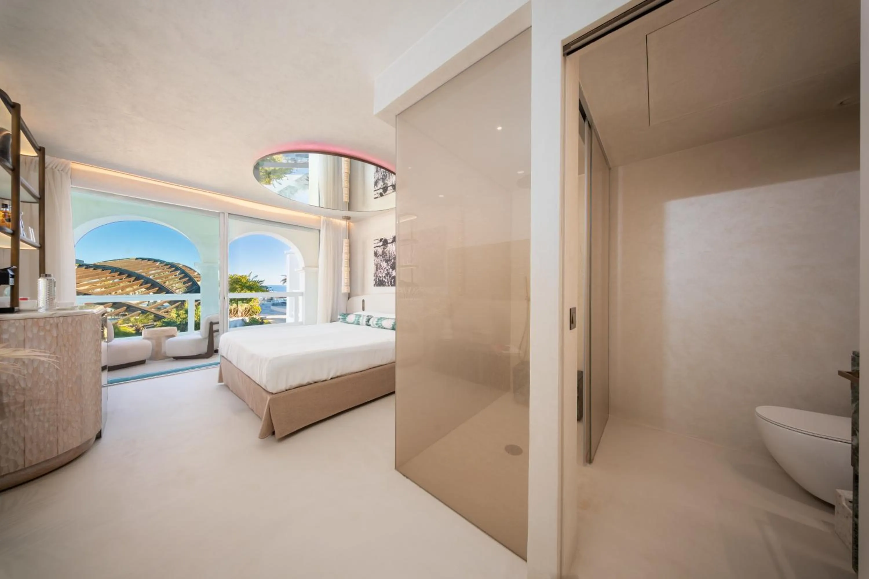 View (from property/room), Bed in Destino Five Ibiza - 5-Star Grand Luxe Resort