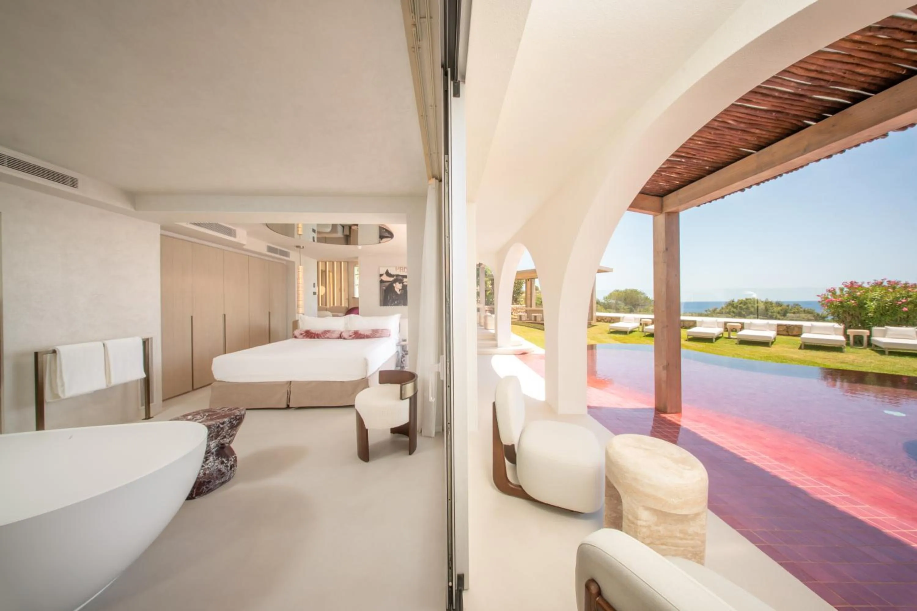 Balcony/Terrace, Bed in Destino Five Ibiza - 5-Star Grand Luxe Resort