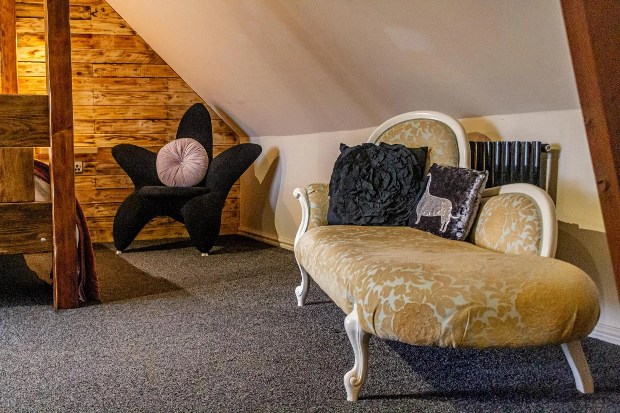 Seating area in Hills Farm Stays