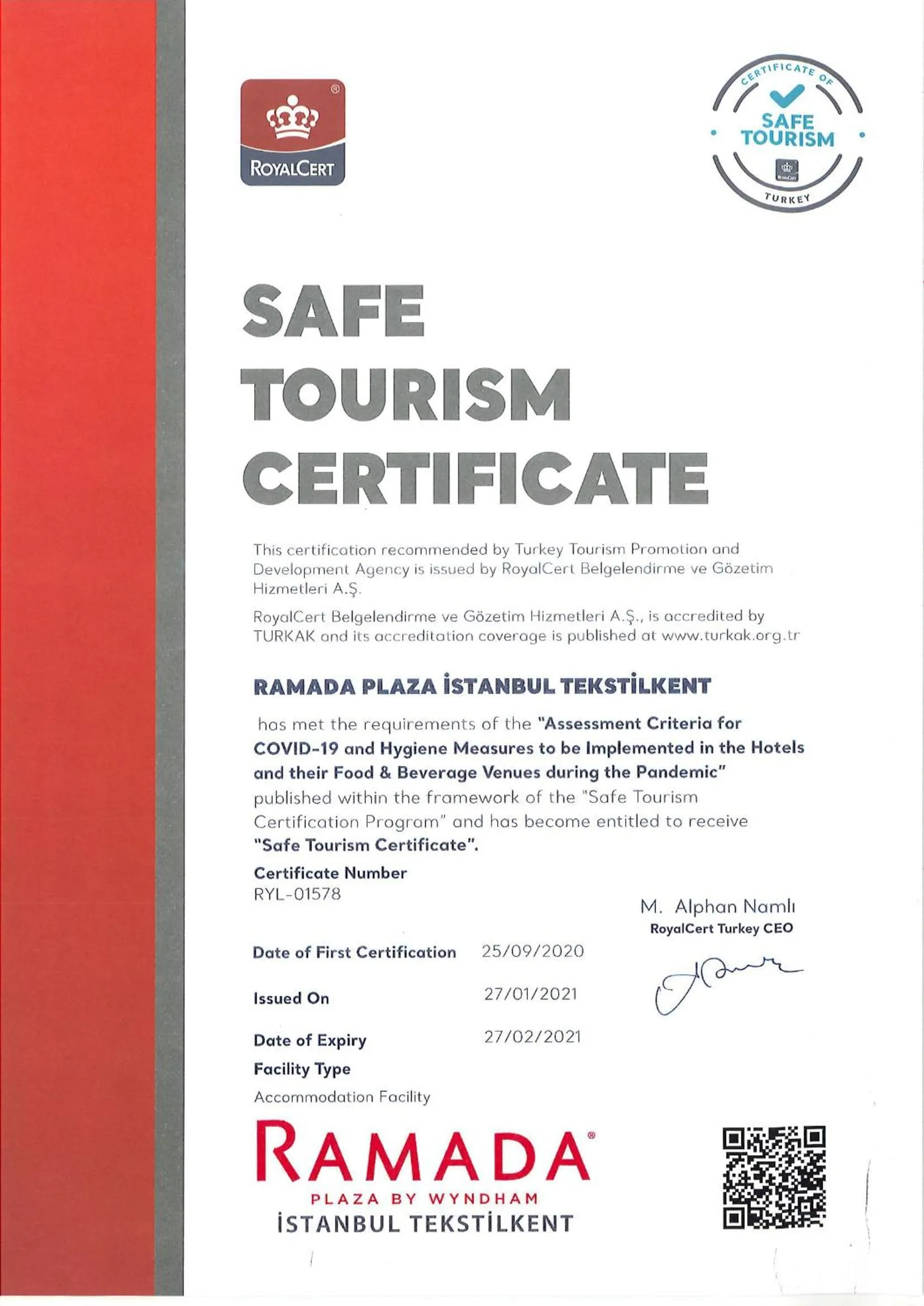 Logo/Certificate/Sign in Ramada Plaza By Wyndham Istanbul Tekstilkent