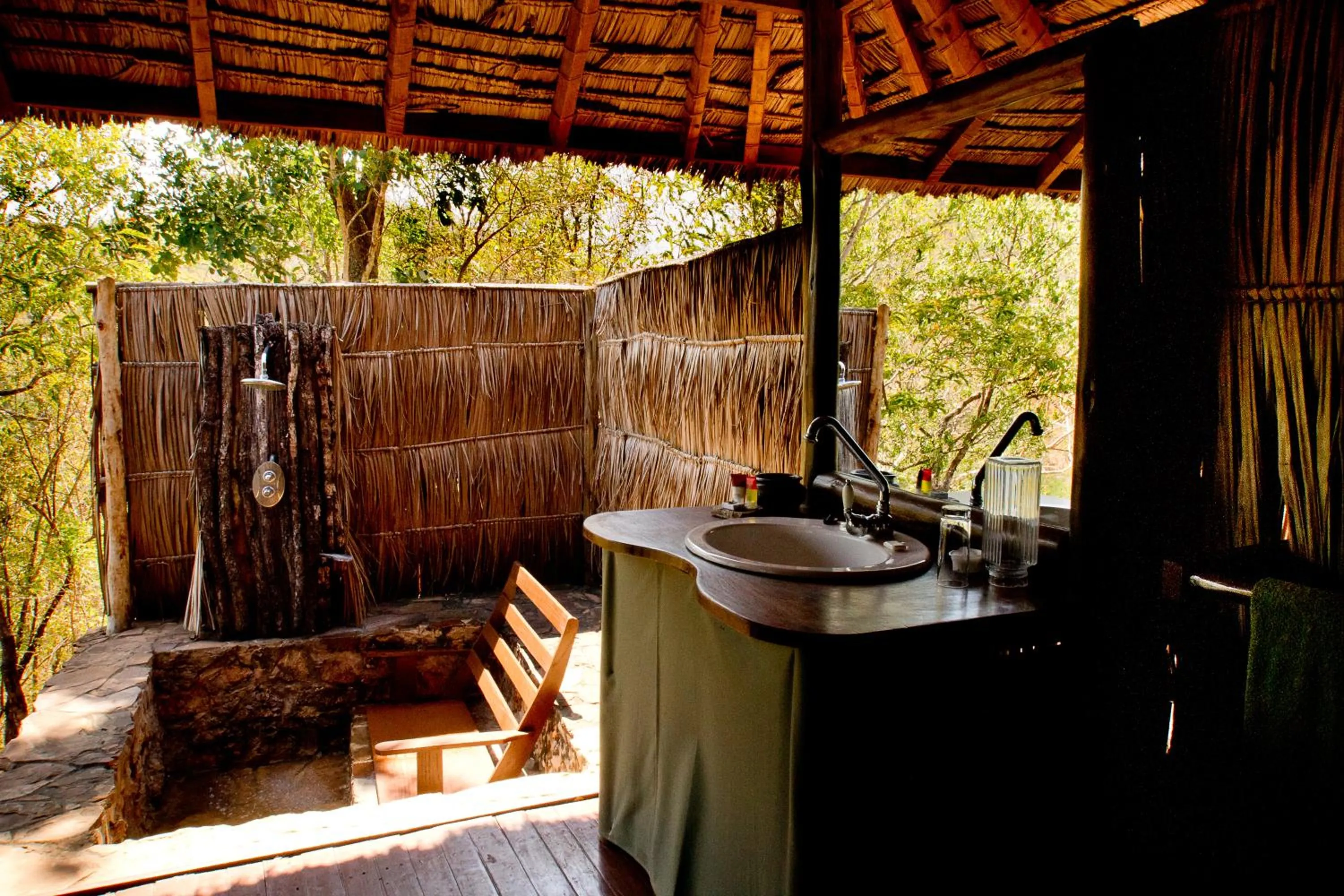Bathroom in Sable Mountain Lodge, A Tent with a View Safaris