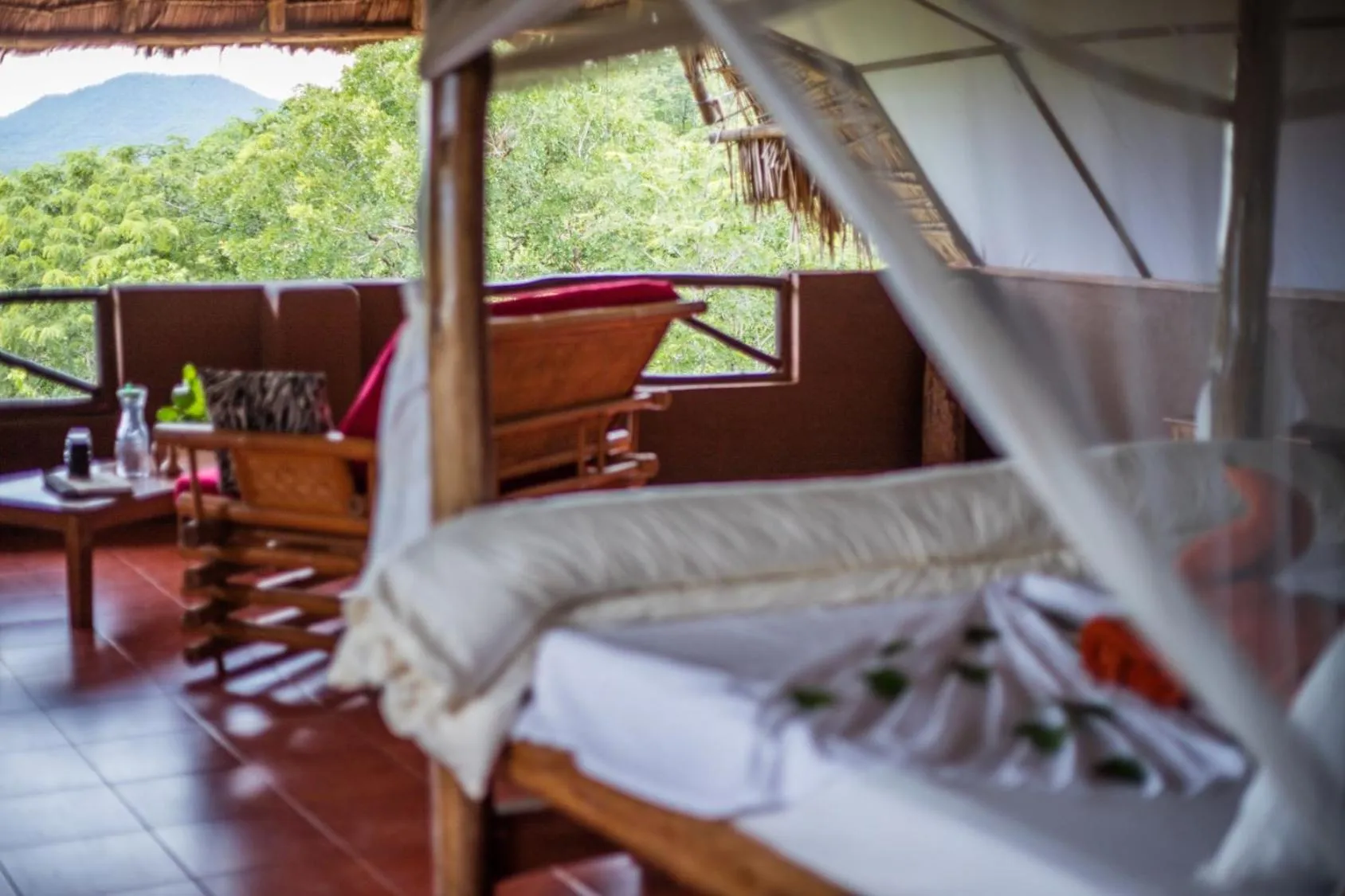 Bed in Sable Mountain Lodge, A Tent with a View Safaris