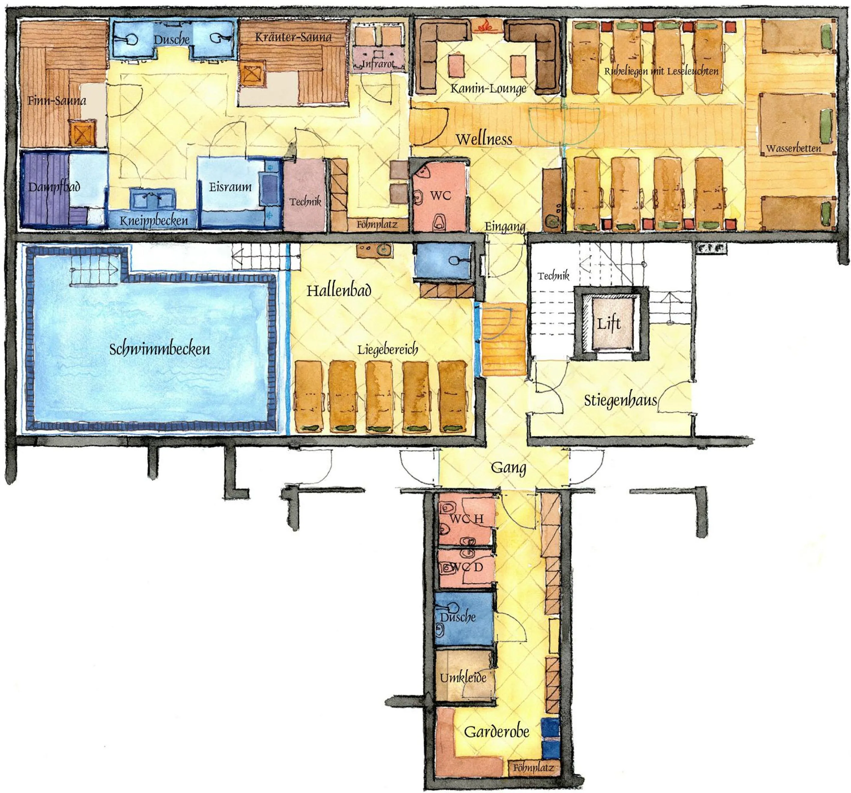 Floor plan in Hotel Universo