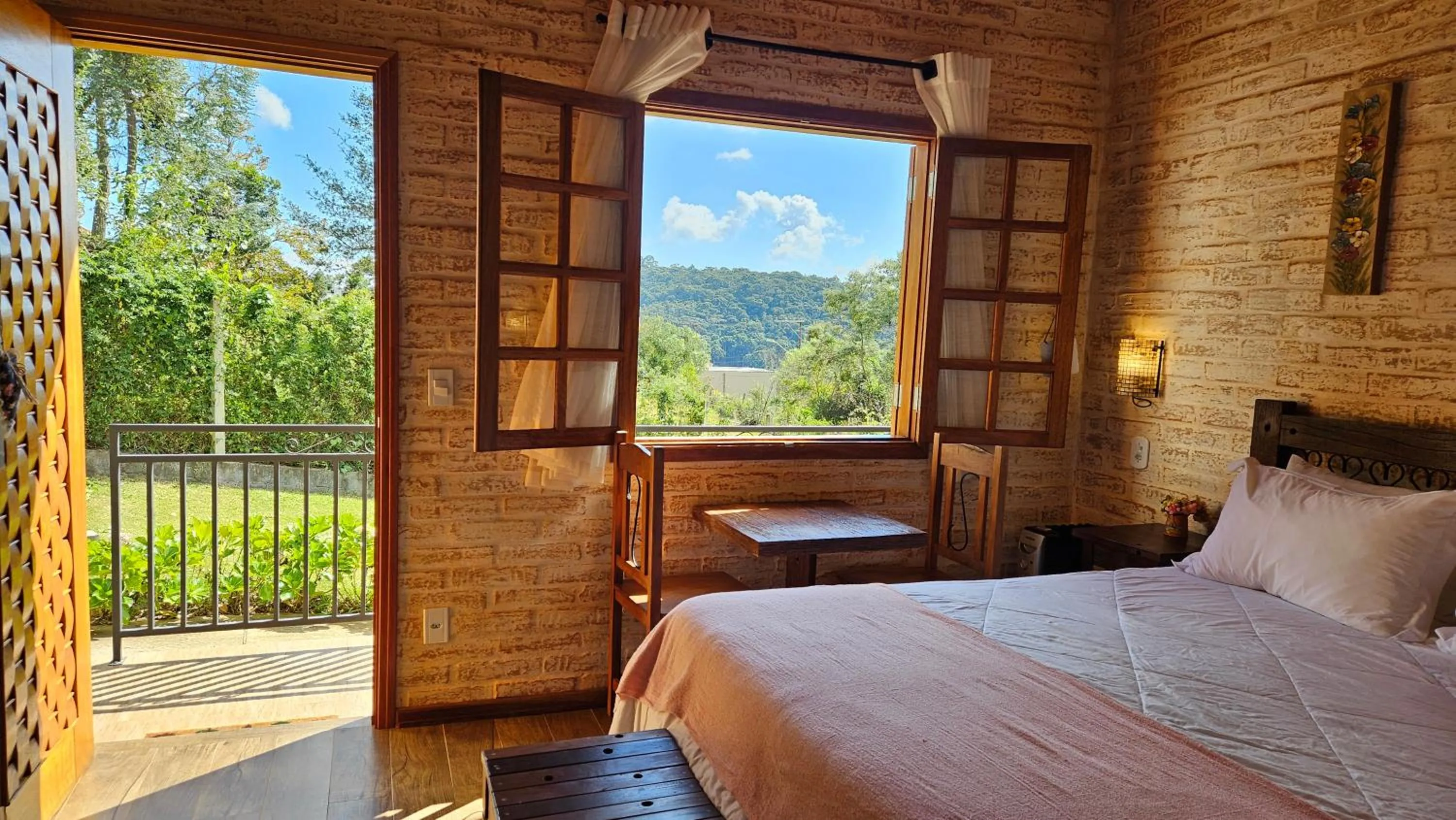 Bed in Chalé Gosto da Roça