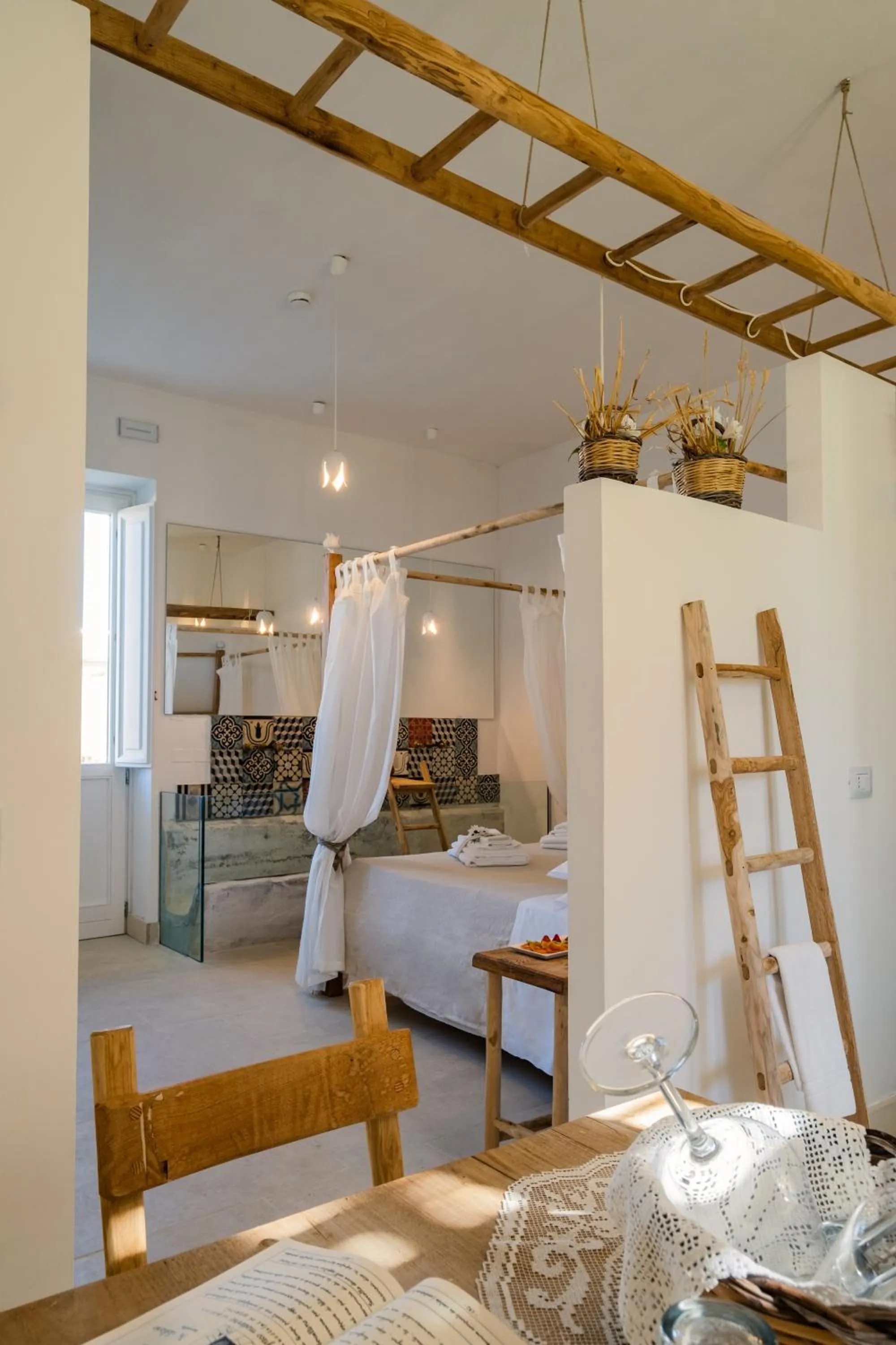 View (from property/room), Bed in Masseria Rauccio