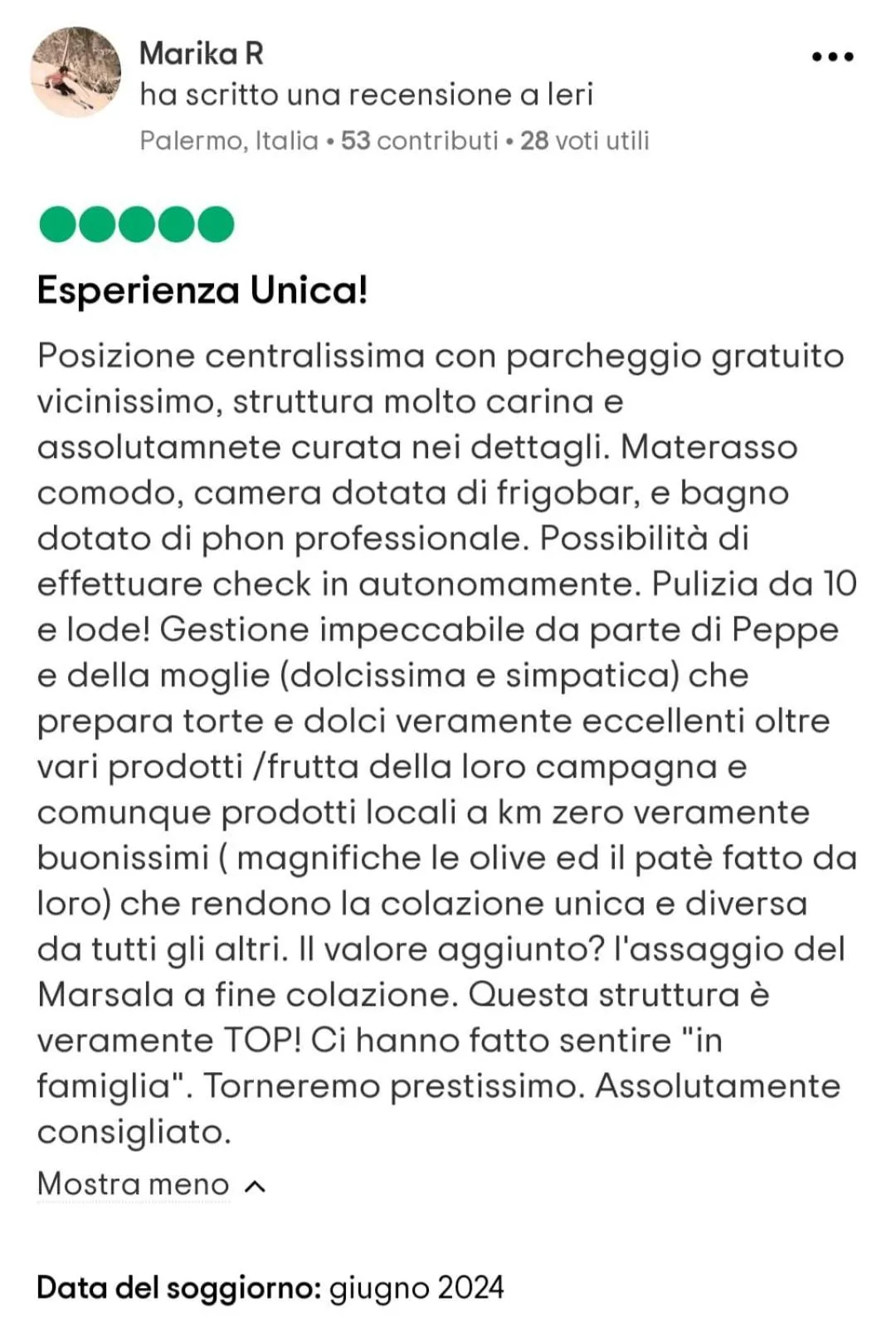 Text overlay in B&B A Modo Mio