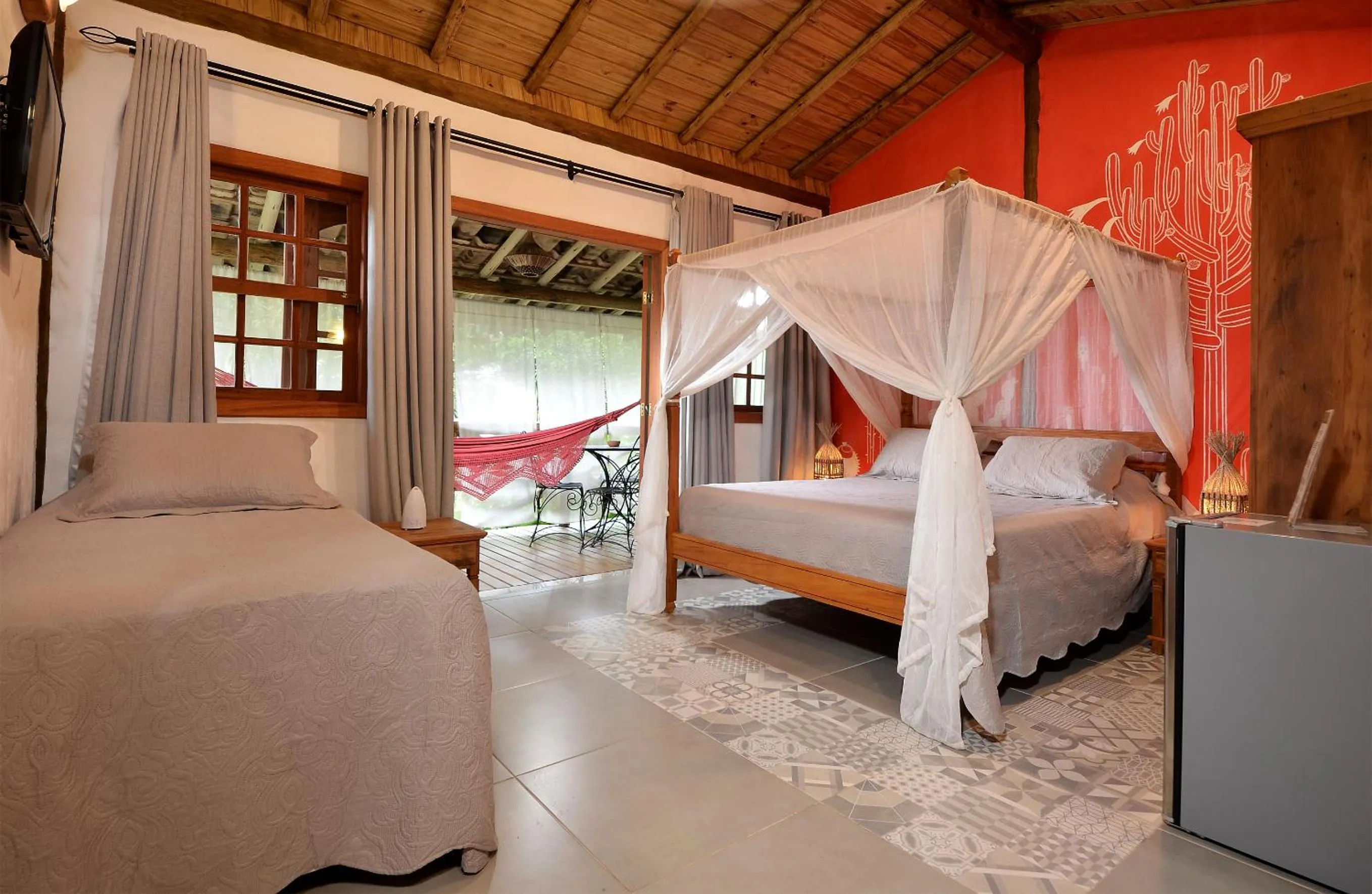 Bed in Pousada Vila Serrano