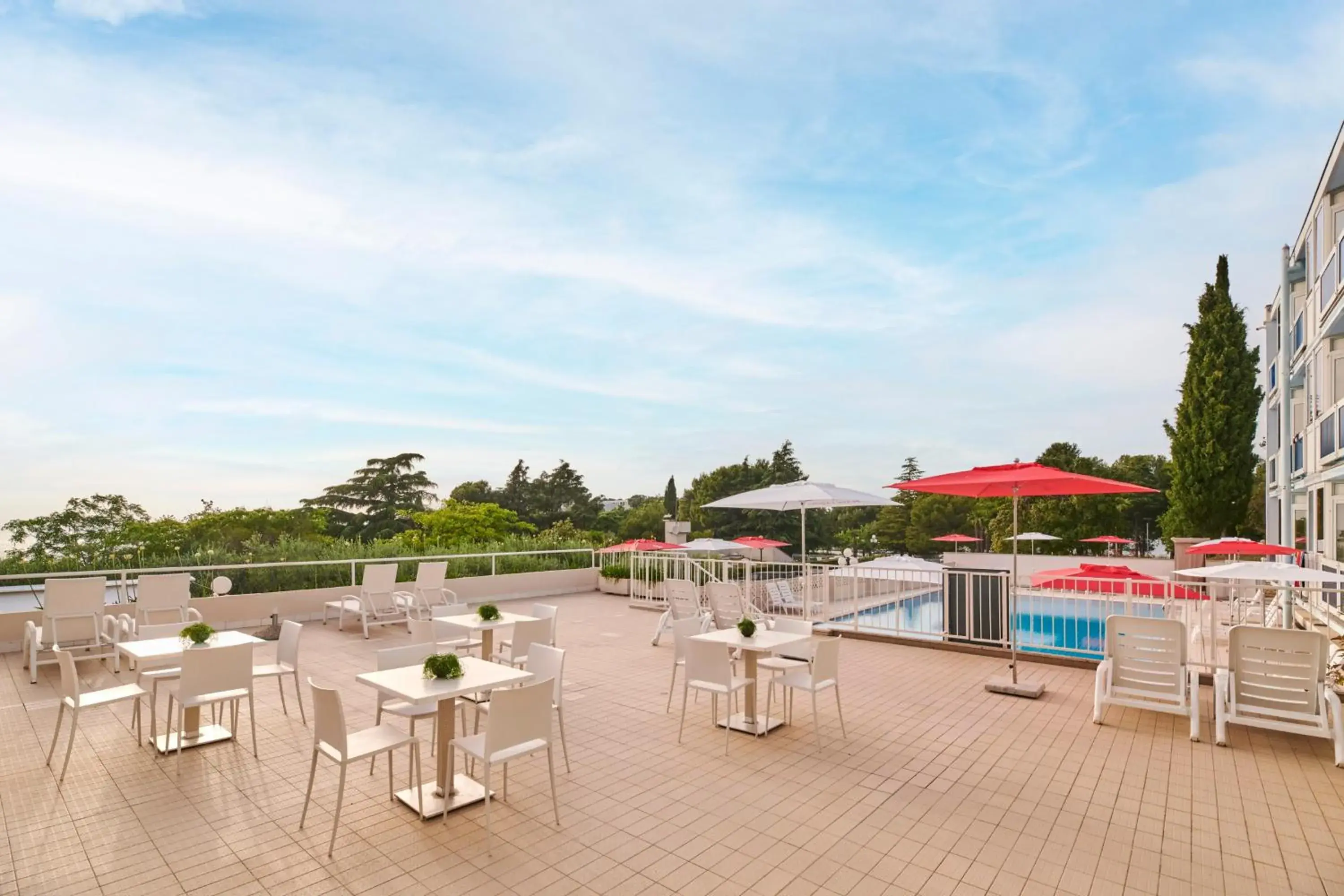 Balcony/Terrace, Restaurant/Places to Eat in Hotel Plavi Plava Laguna
