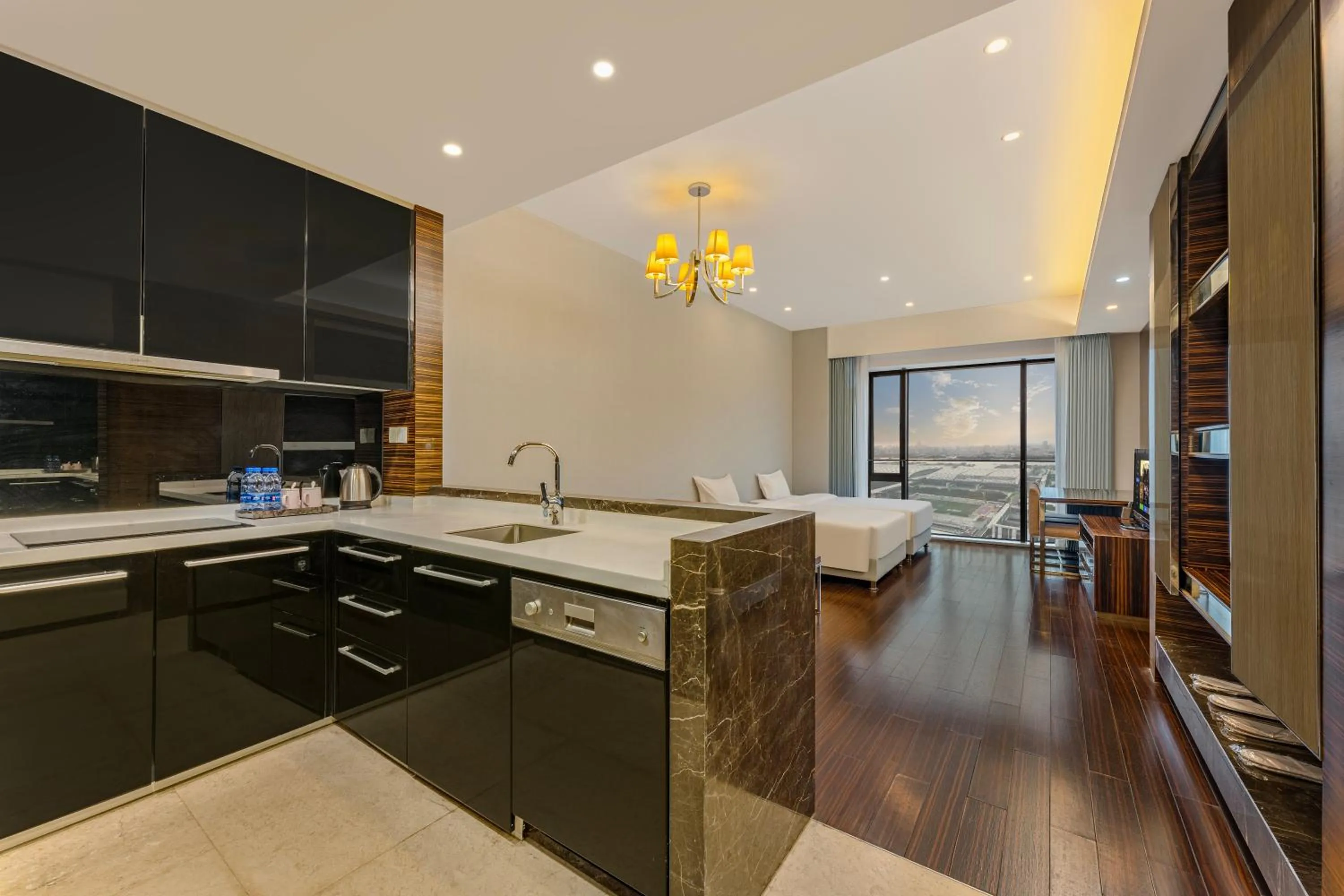 Kitchen or kitchenette in HeeFun Apartment GZ -Poly World Trading Center