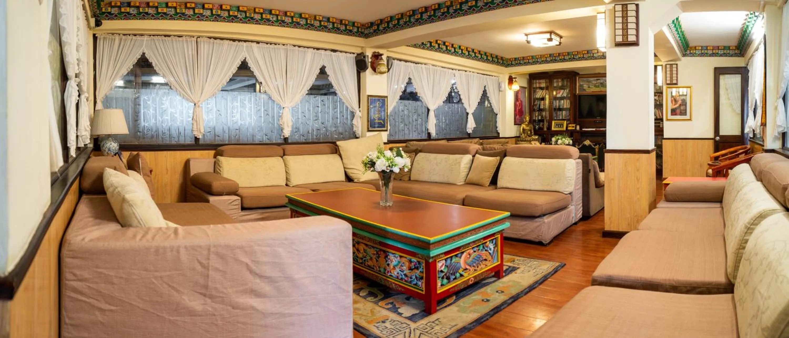 Seating area in Little Tibet Resort Mall Road