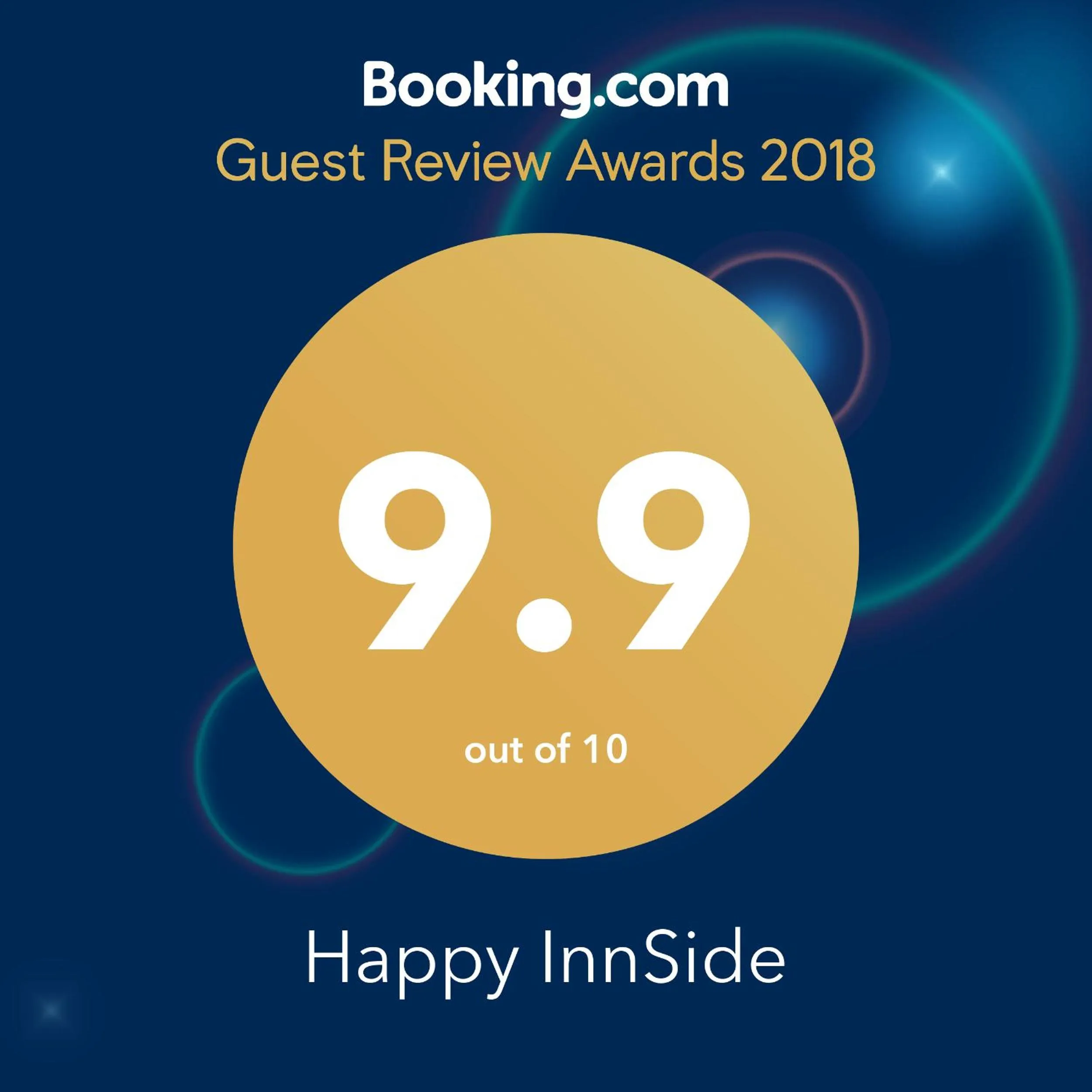 Certificate/Award in HaPPy Inn GOLD Studio, self check-in, Parking in the underground garage